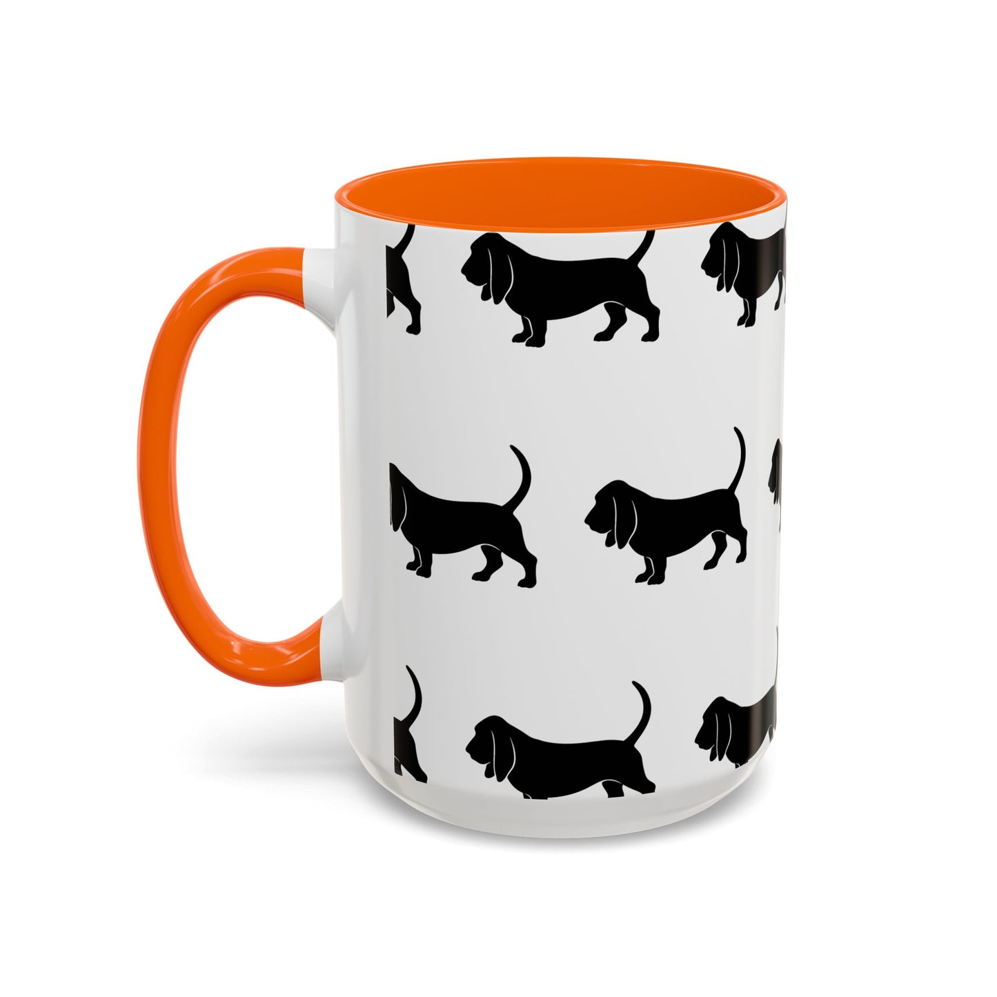 Basset Hound Silhouette 2-Tone Coffee Mug