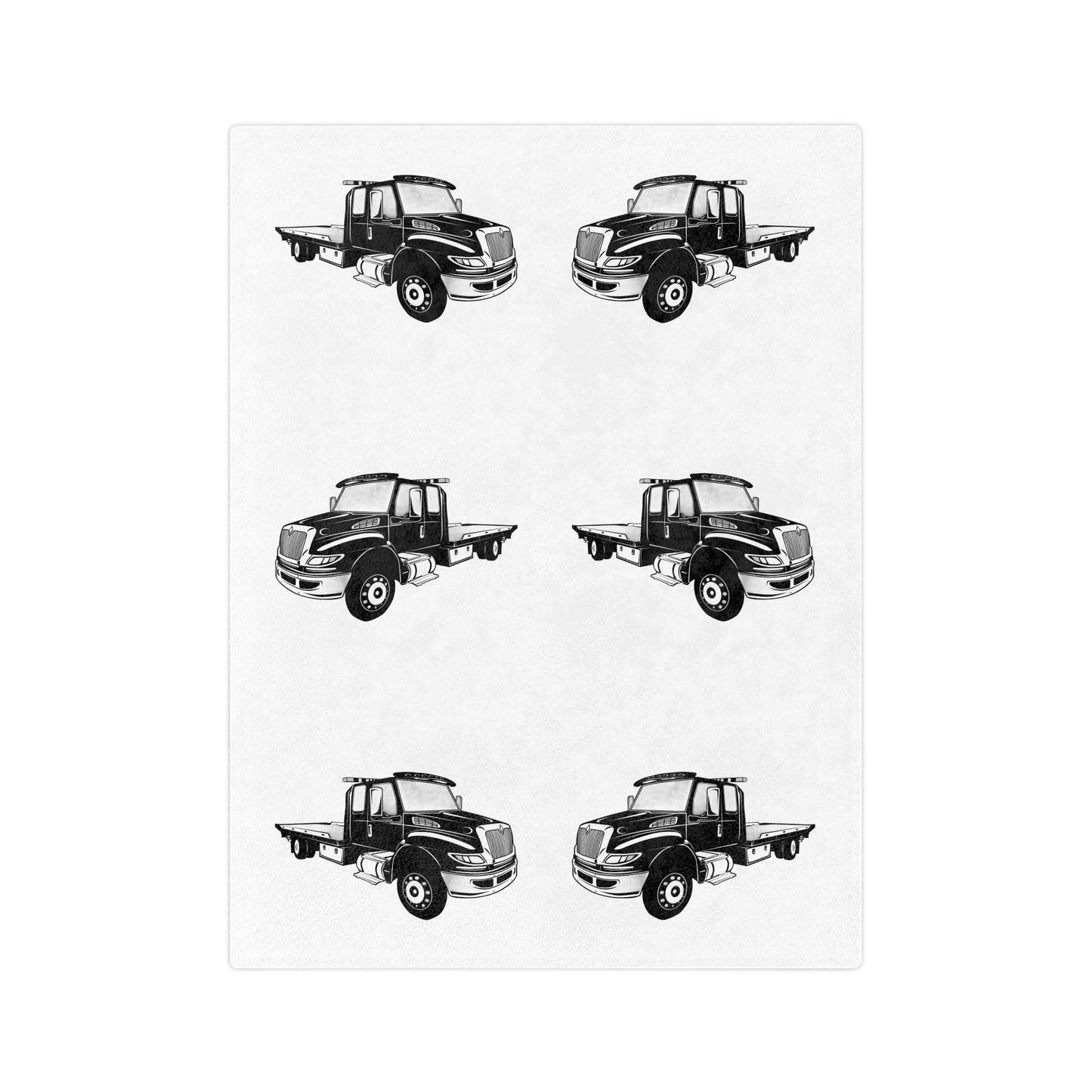 Flatbed Tow Truck Velveteen Microfiber Blanket