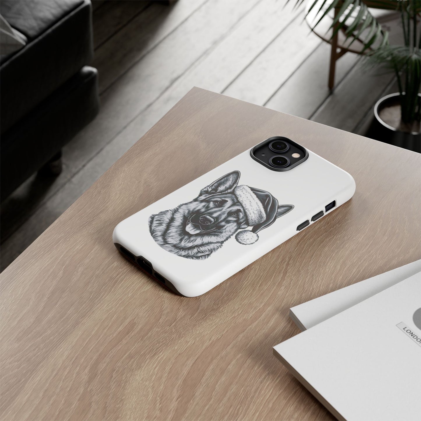 Santa Paws German Shepherd iPhone Case