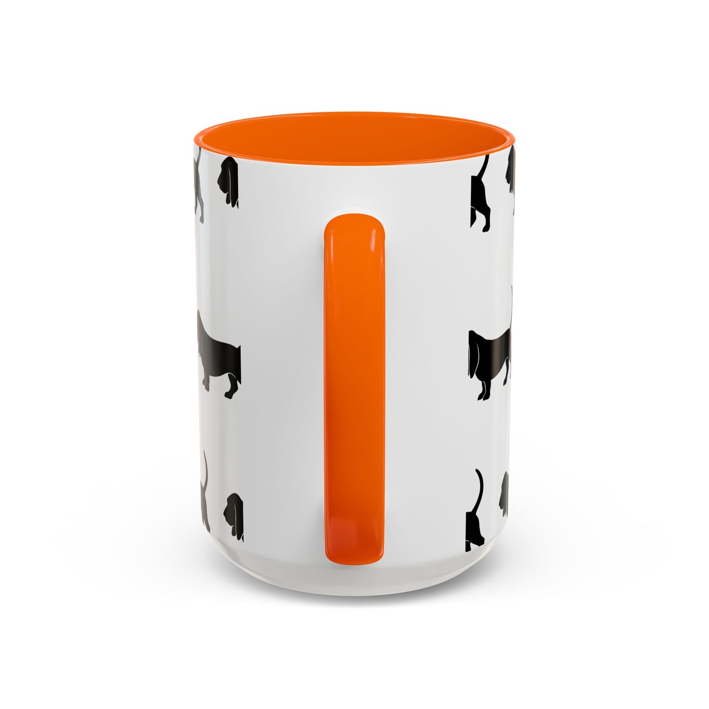 Basset Hound Silhouette 2-Tone Coffee Mug