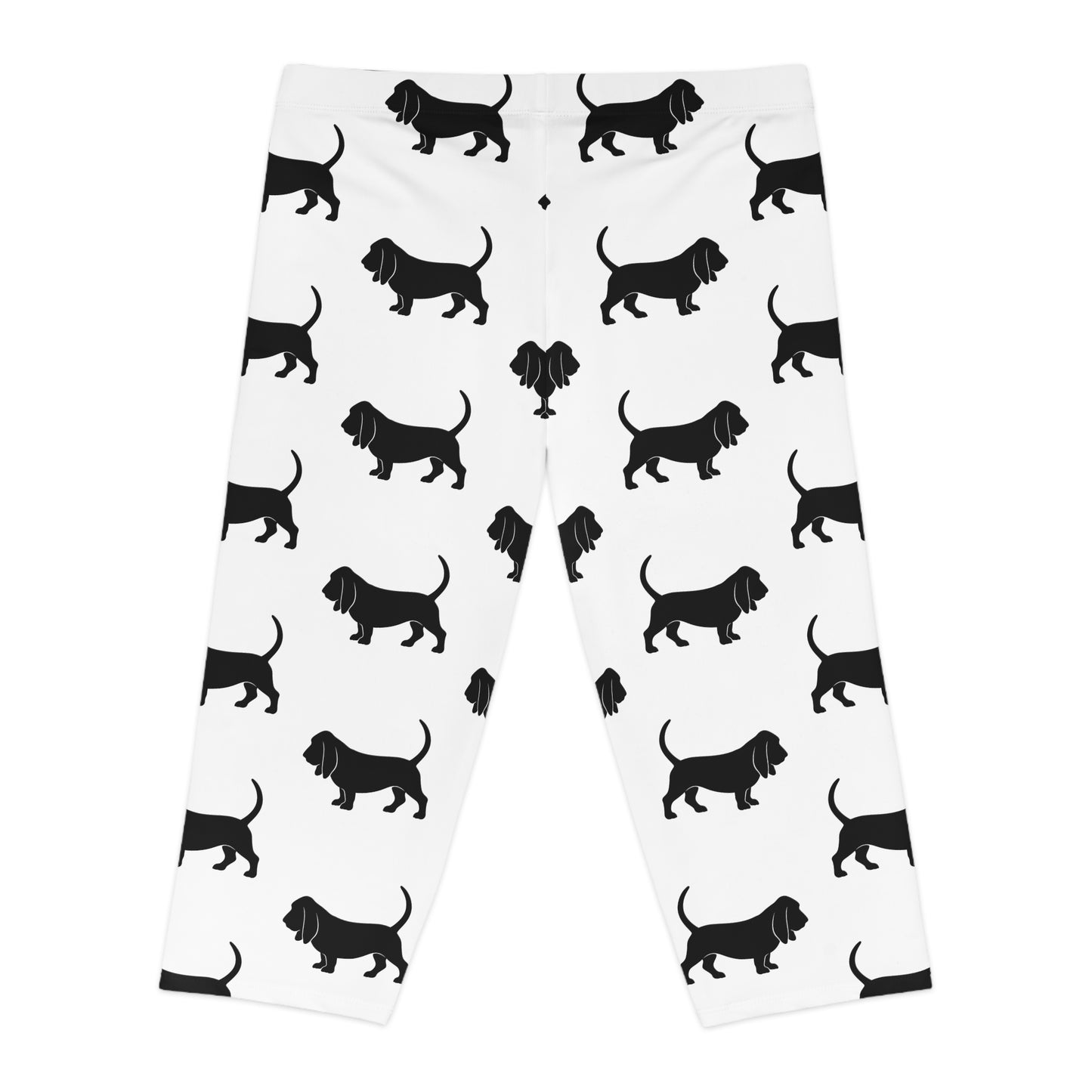 Basset Hound Silhouette Women's Capri Leggings