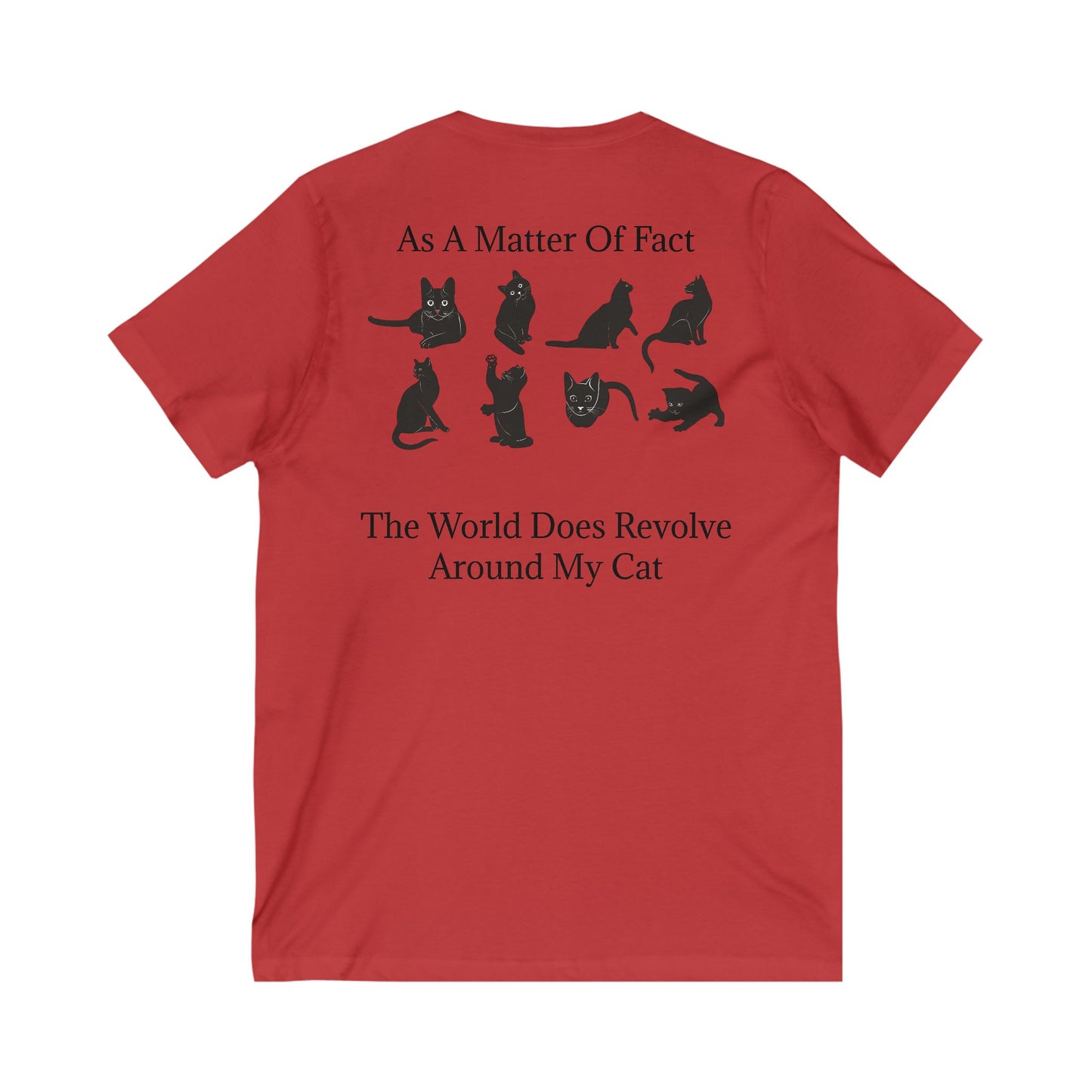 Matter Of Fact Cat Unisex Short Sleeve V-Neck Tee