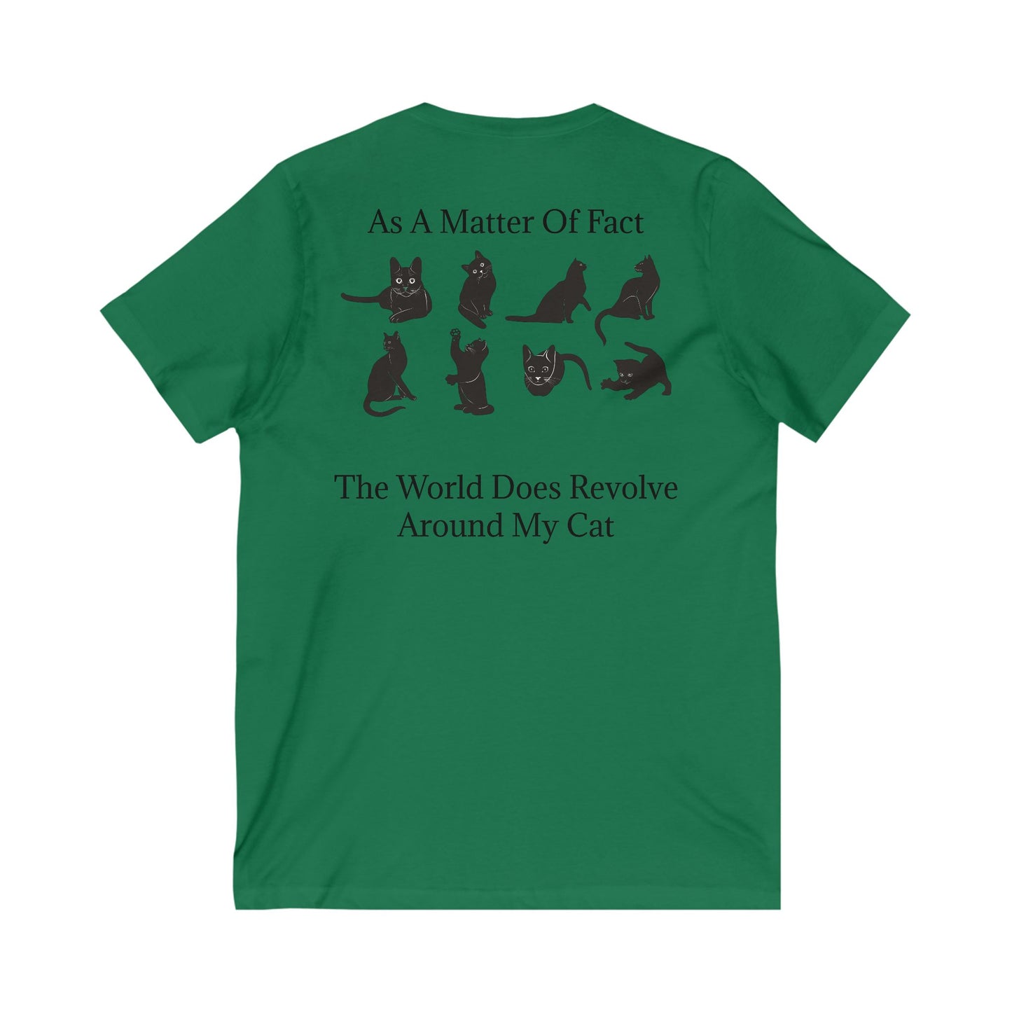 Matter Of Fact Cat Unisex Short Sleeve V-Neck Tee