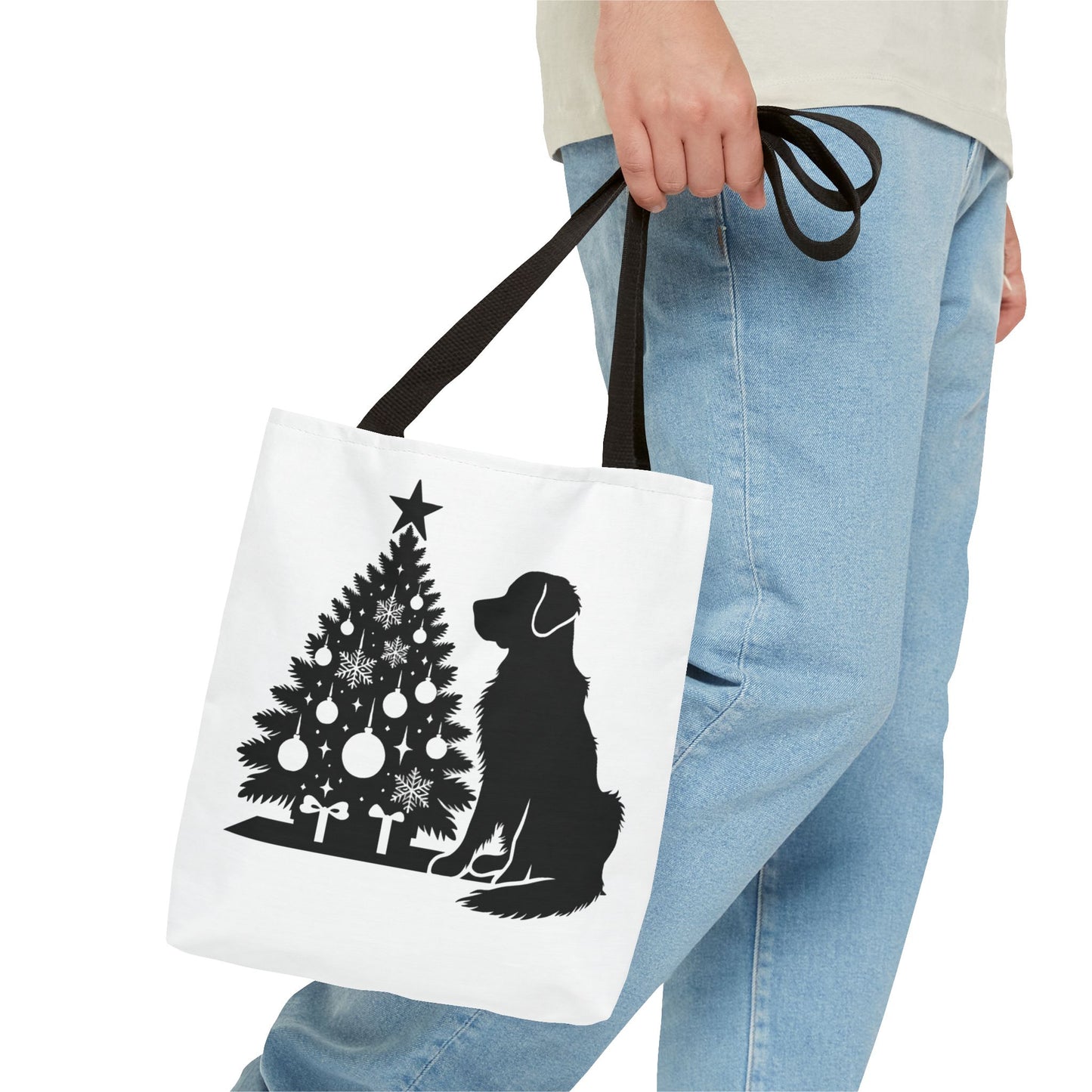 Golden Christmas Tree Tote Bag