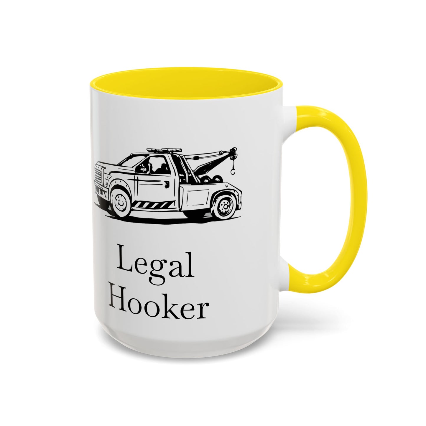 Legal H**ker Wheel Lift Tow Truck 2-Tone Coffee Mug
