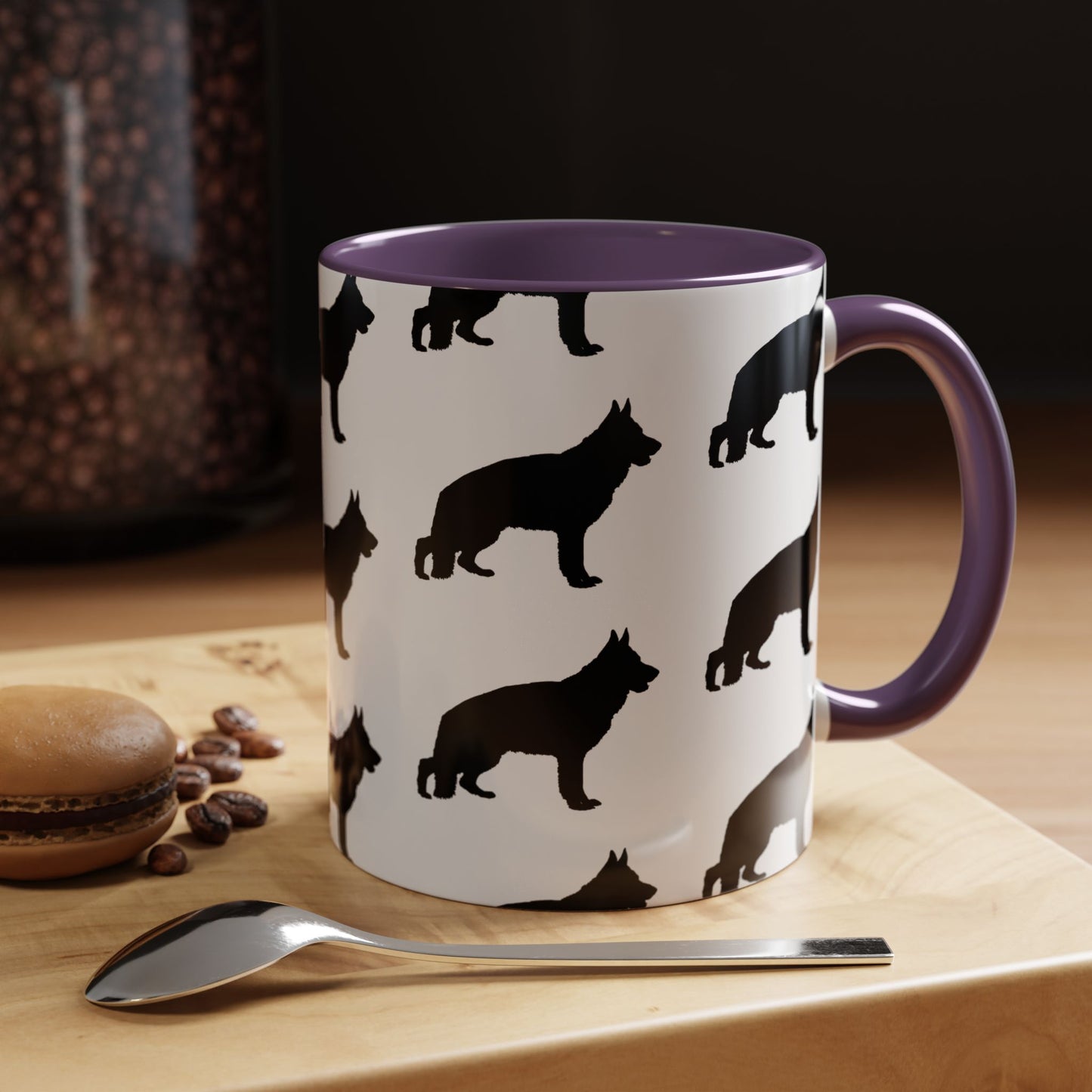 German Shepherd Silhouette 2-Tone Coffee Mug
