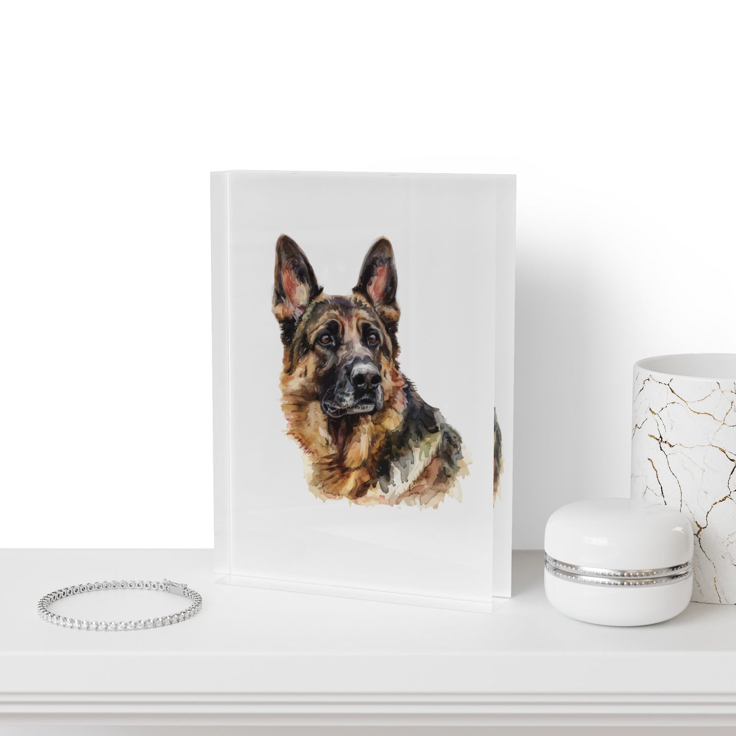 German Shepherd Head Acrylic Photo Block