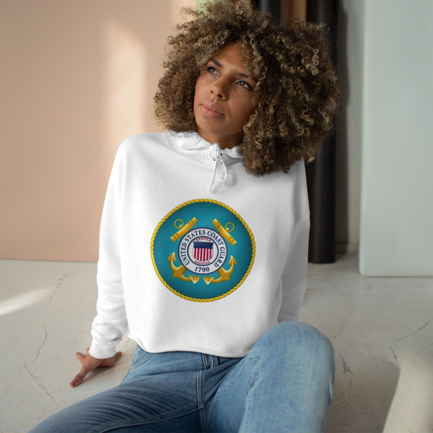 US Coast Guard Women's Crop Hoodie