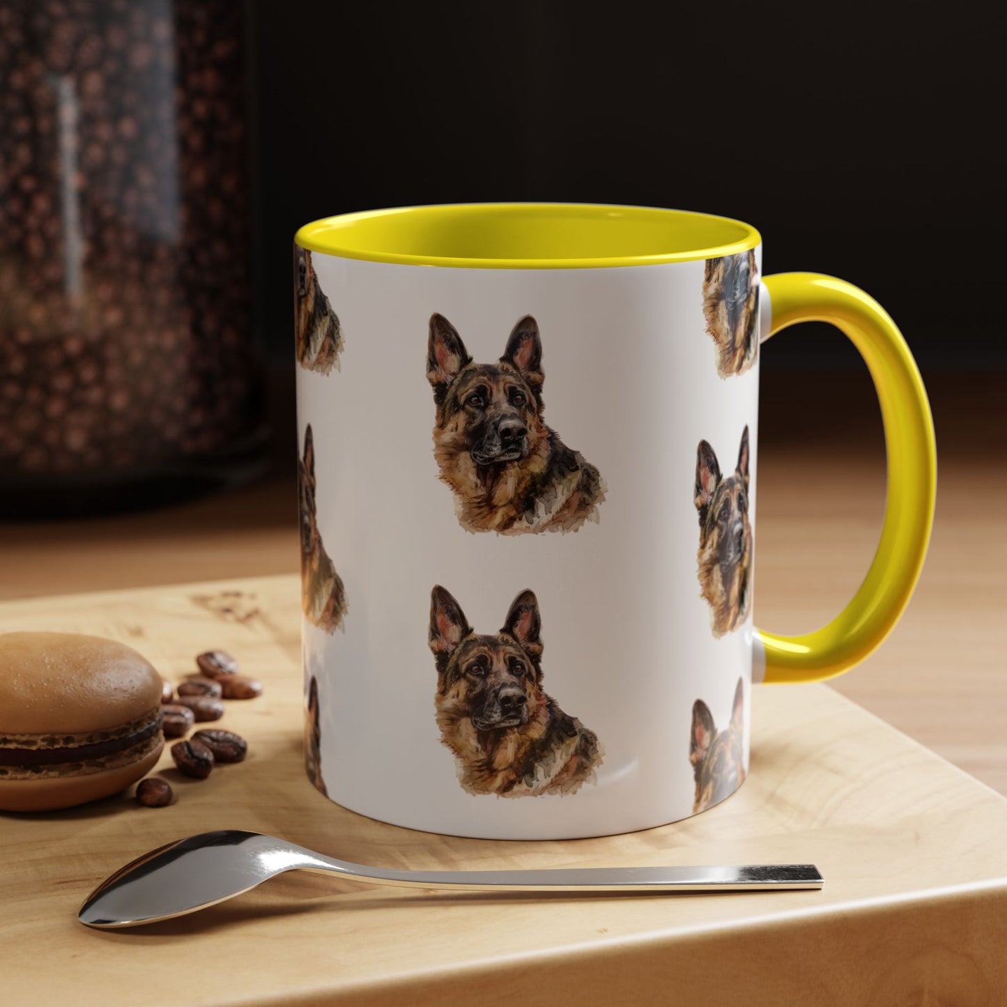 German Shepherd Head 2-Tone Coffee Mug