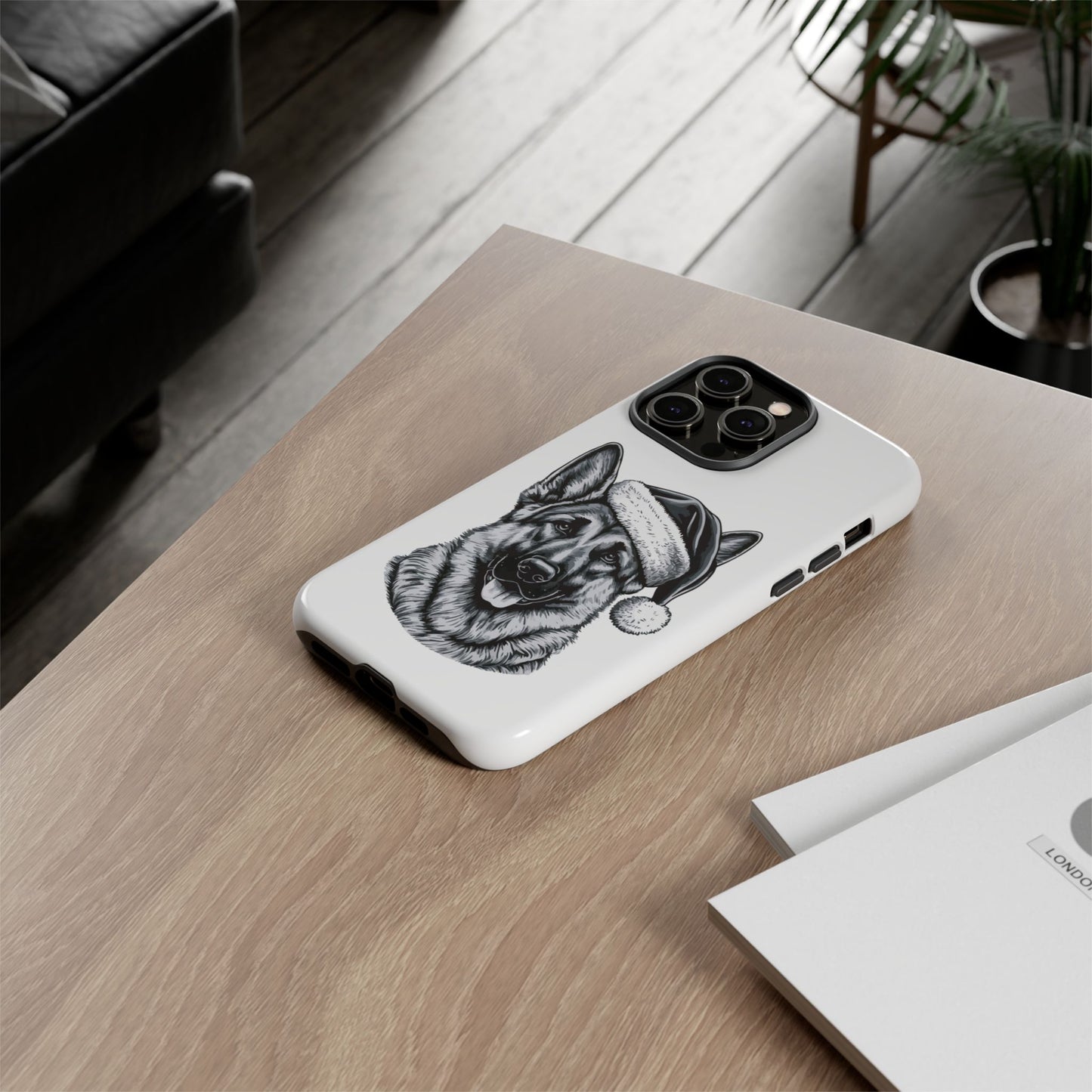 Santa Paws German Shepherd iPhone Case