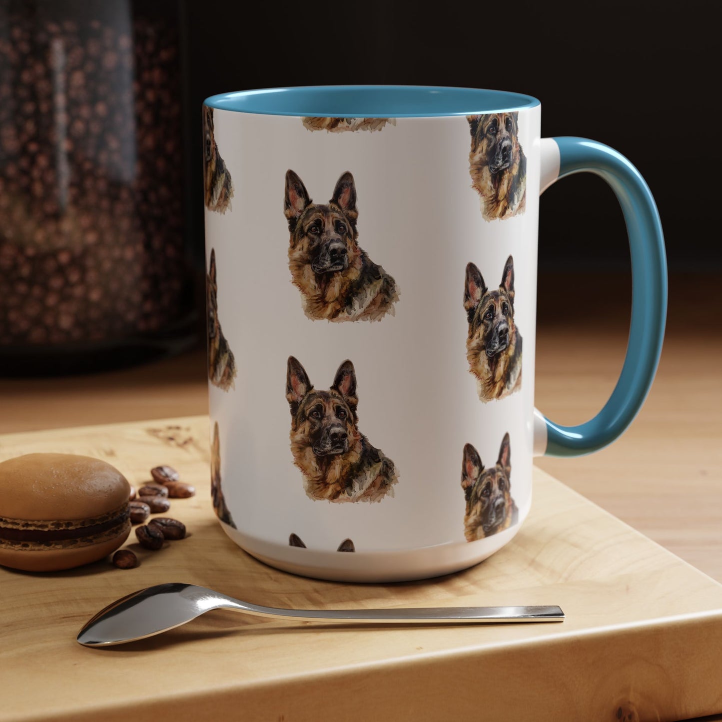 German Shepherd Head 2-Tone Coffee Mug