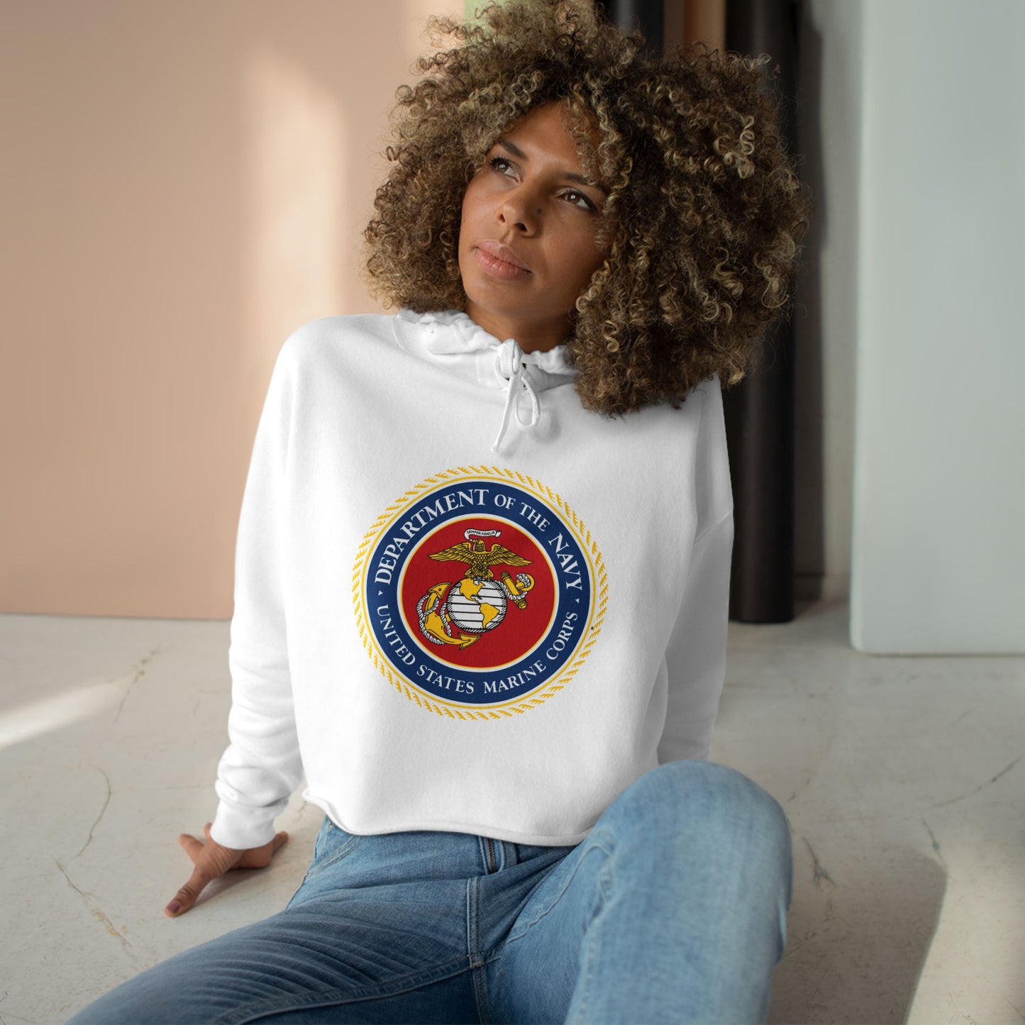 US Marine Corps Women's Crop Hoodie
