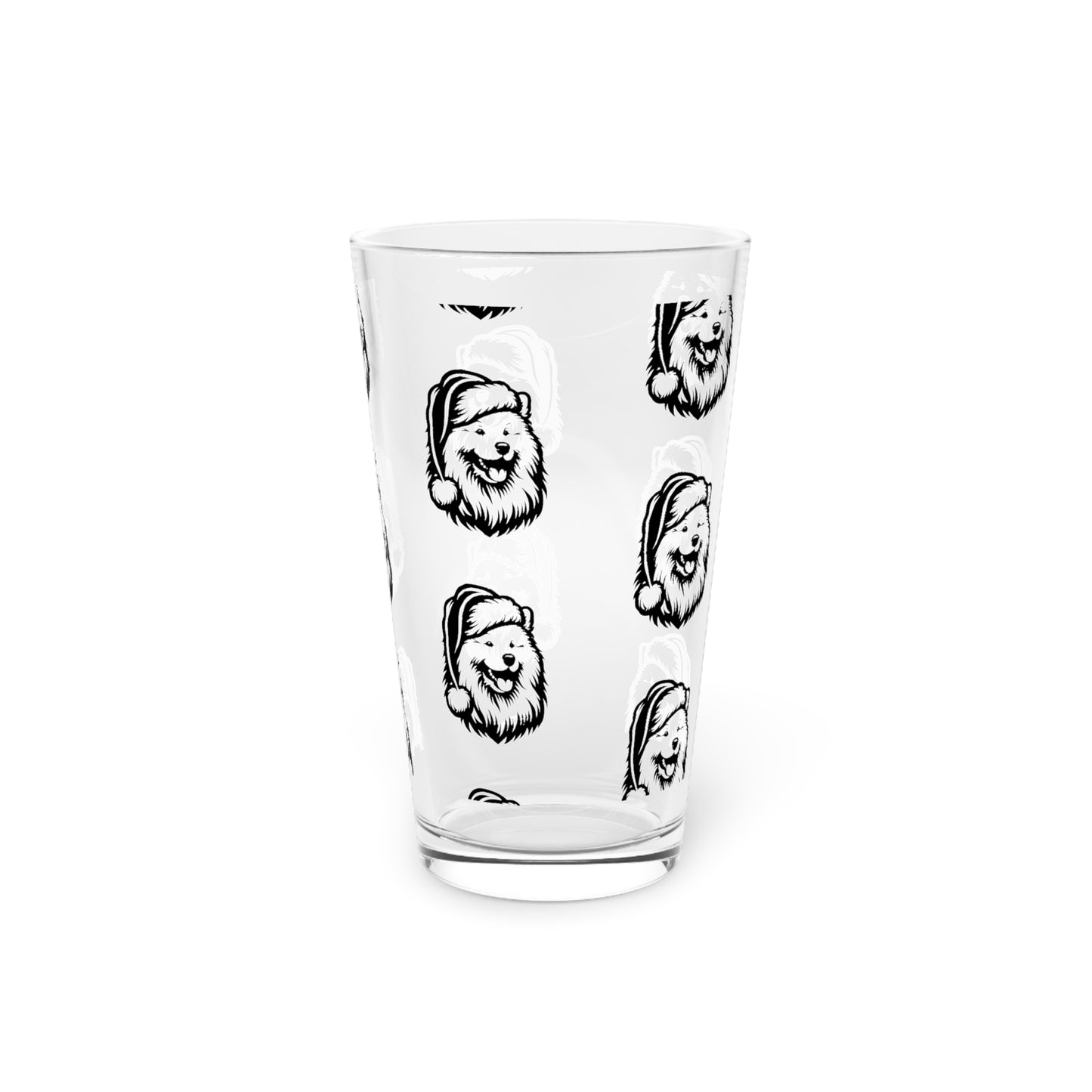 Santa Paws Samoyed Drinking Glass