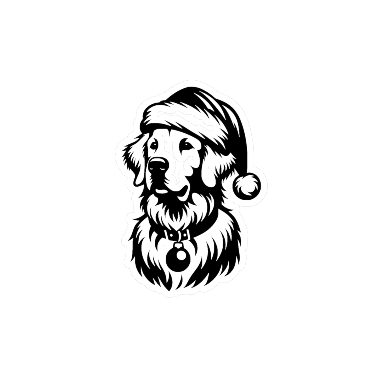 Santa Paws Golden Vinyl Decal