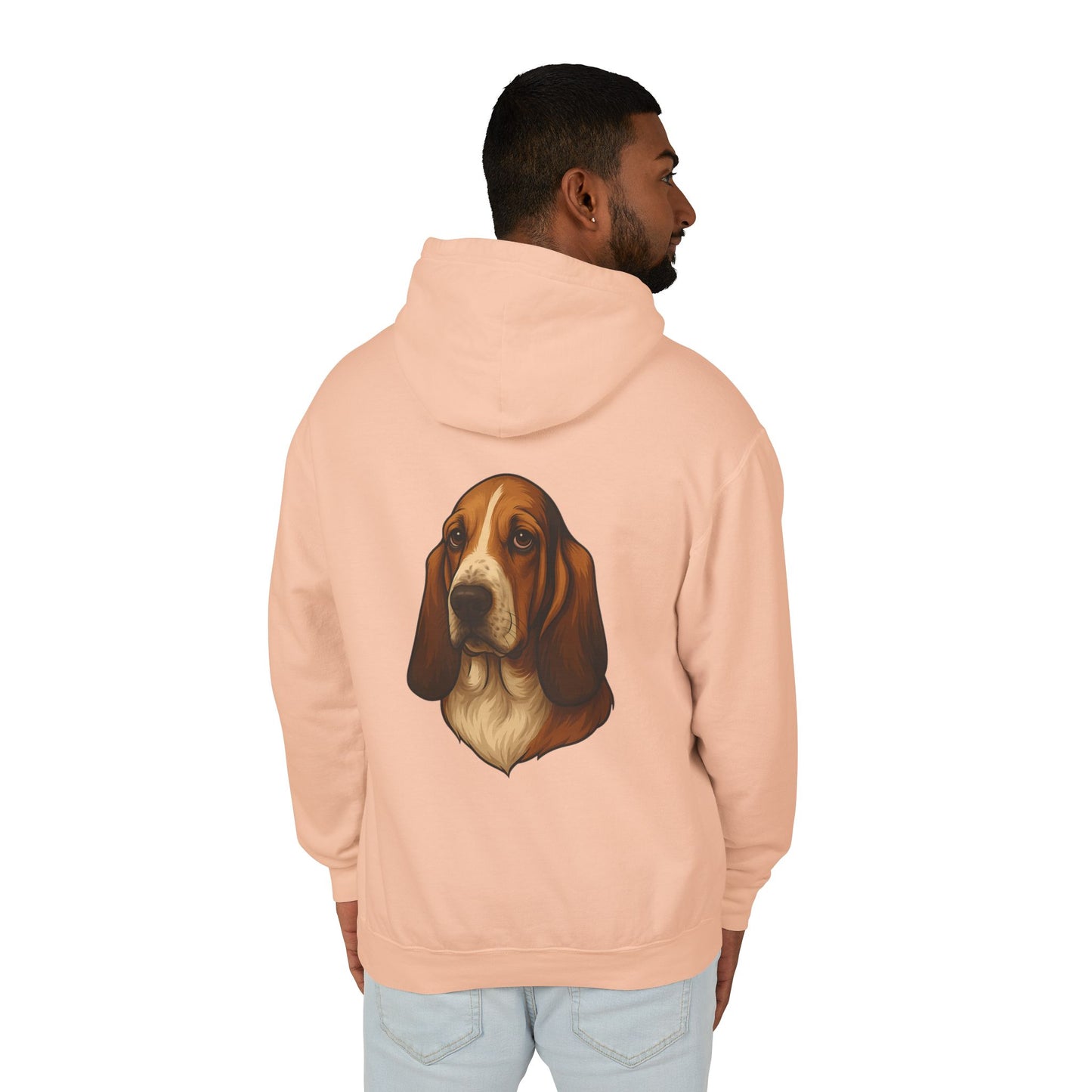 Basset Hound Head Unisex Lightweight Hoodie