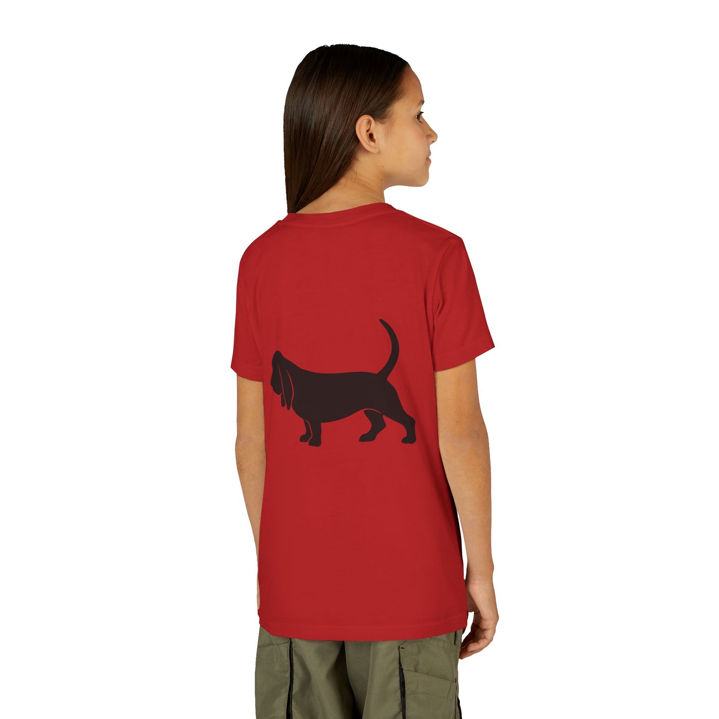 Basset Hound Silhouette Youth Unisex Short Sleeve Crewneck Tee