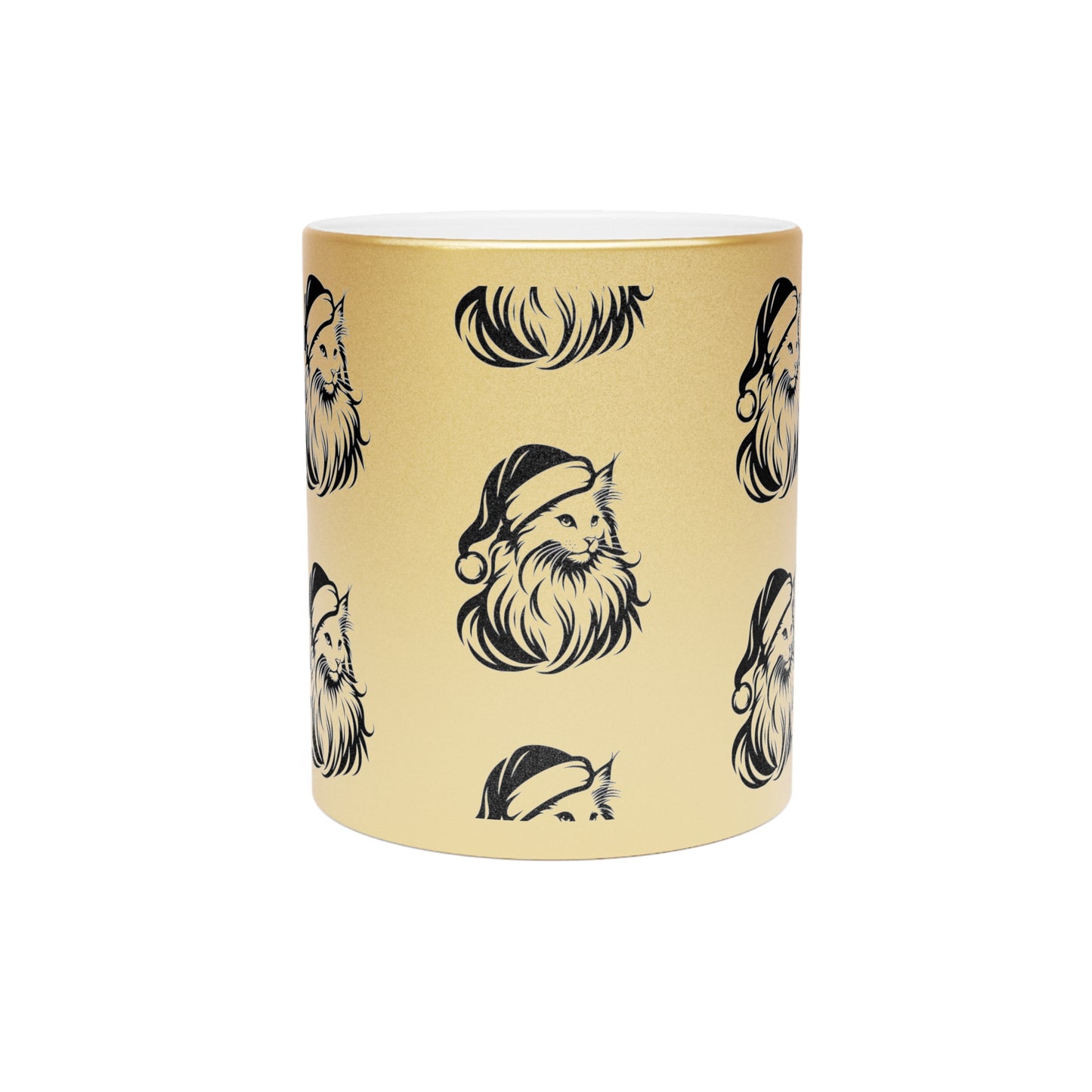 Santa Paws Cat Metallic Coffee Mug