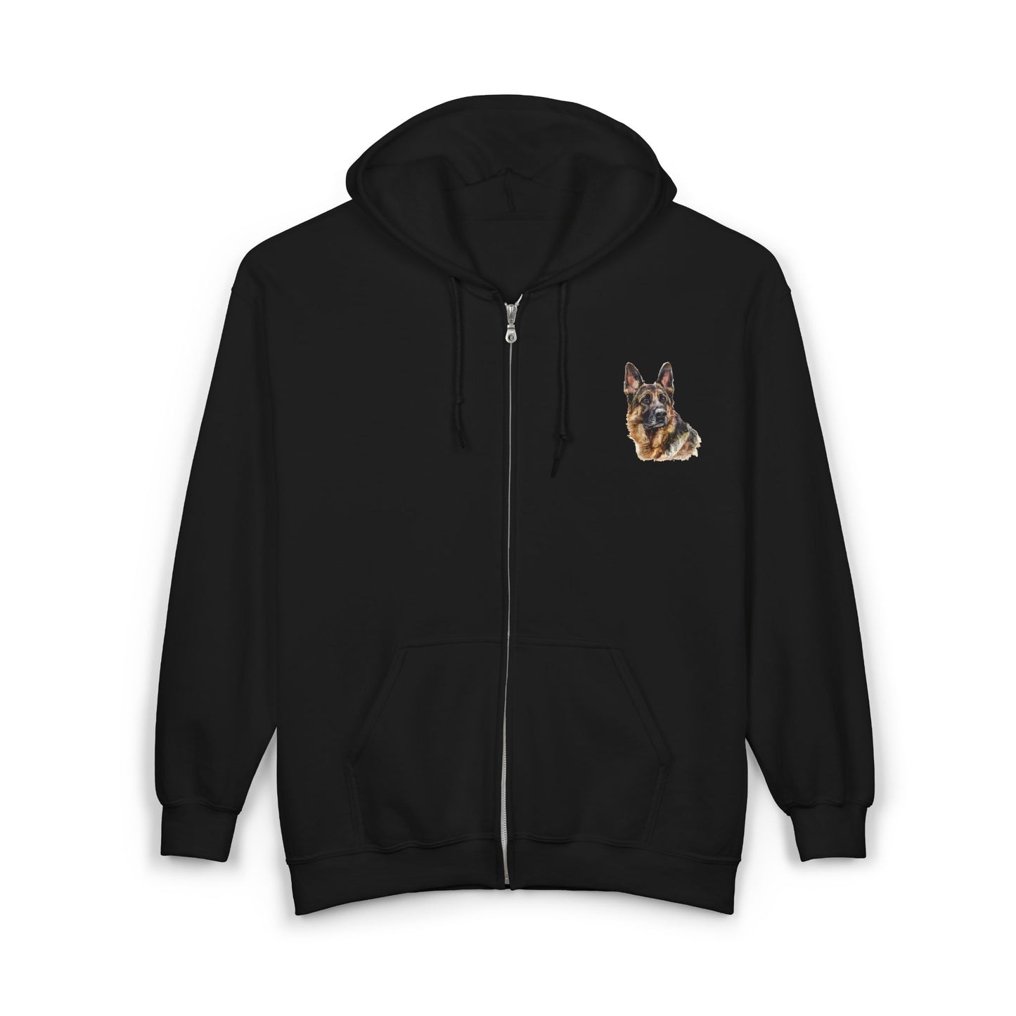 German Shepherd Head Unisex Full Zip Hoodie
