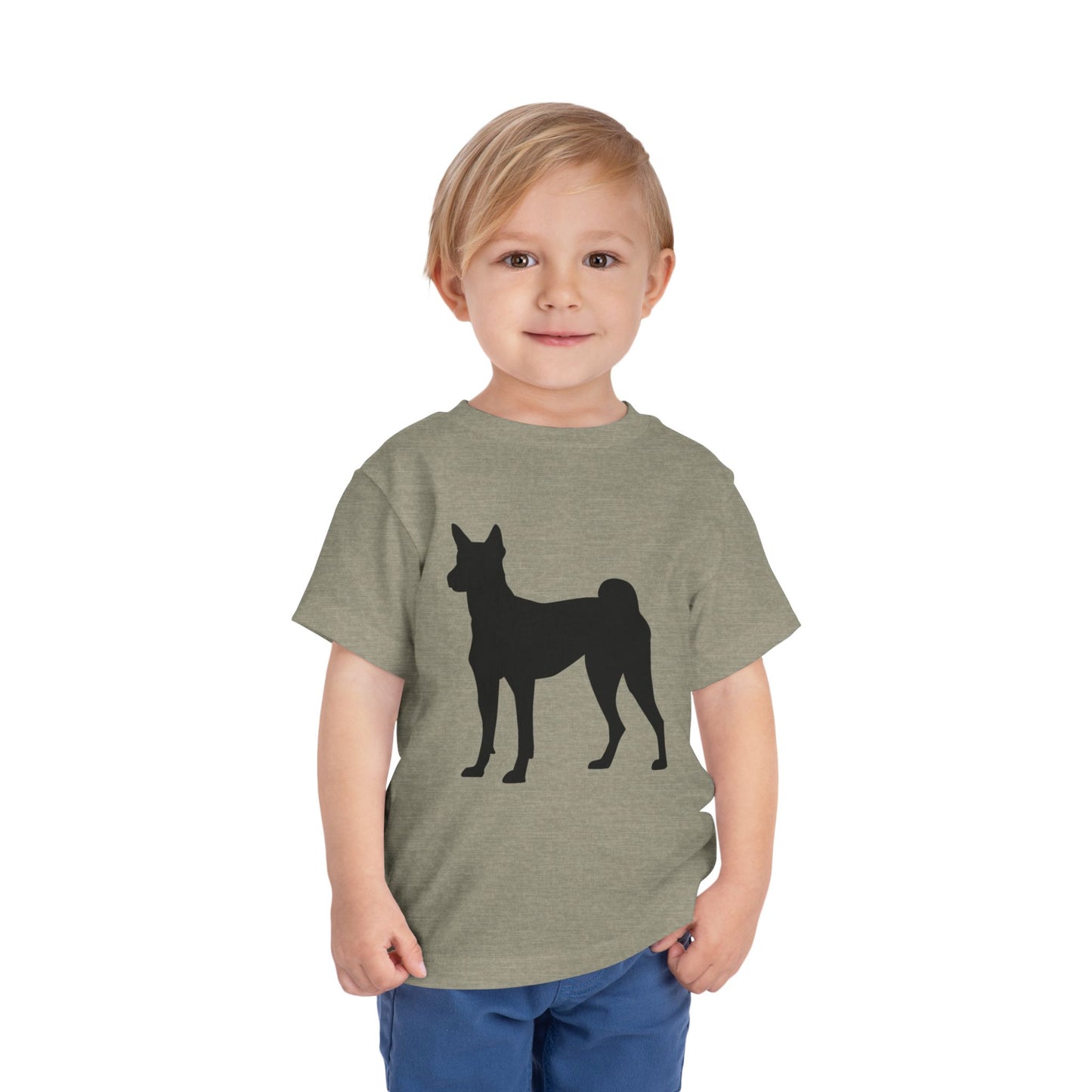 Basenji Silhouette Toddler Unisex Short Sleeve Crewneck Tee