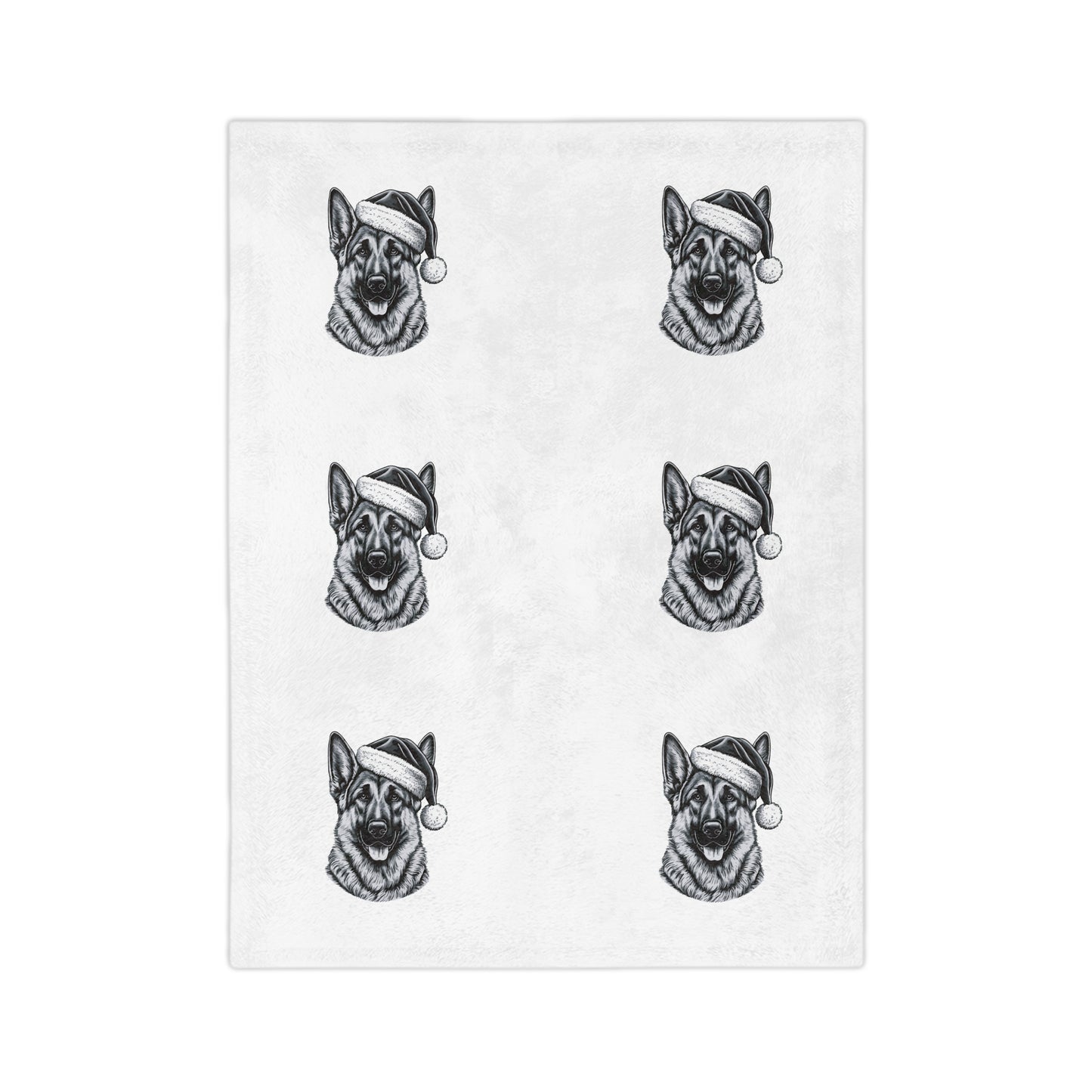 Santa Paws German Shepherd Velveteen Microfiber Blanket
