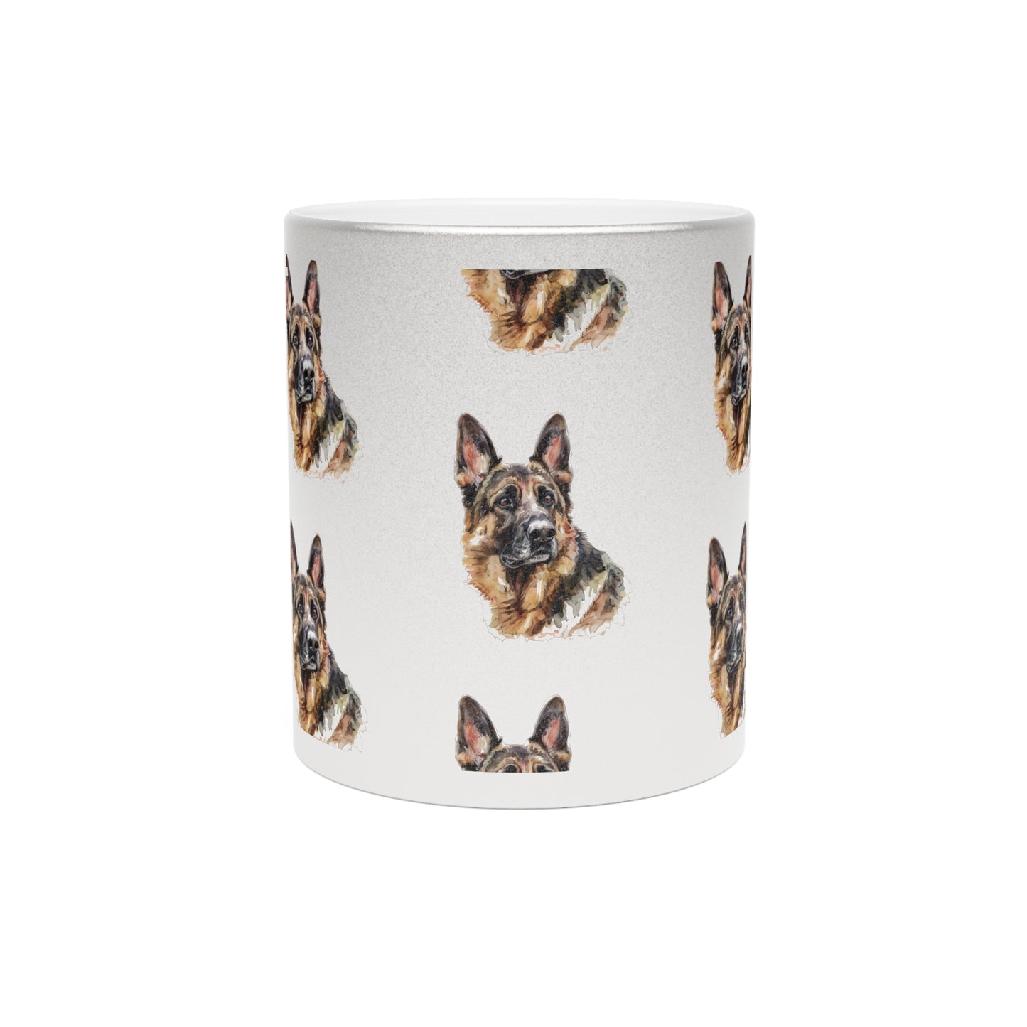 German Shepherd Head Metallic Coffee Mug