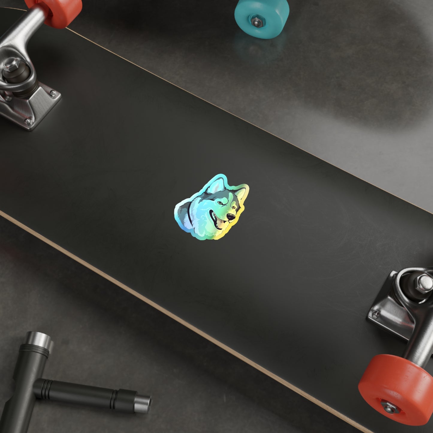 Malamute Head Holographic Sticker
