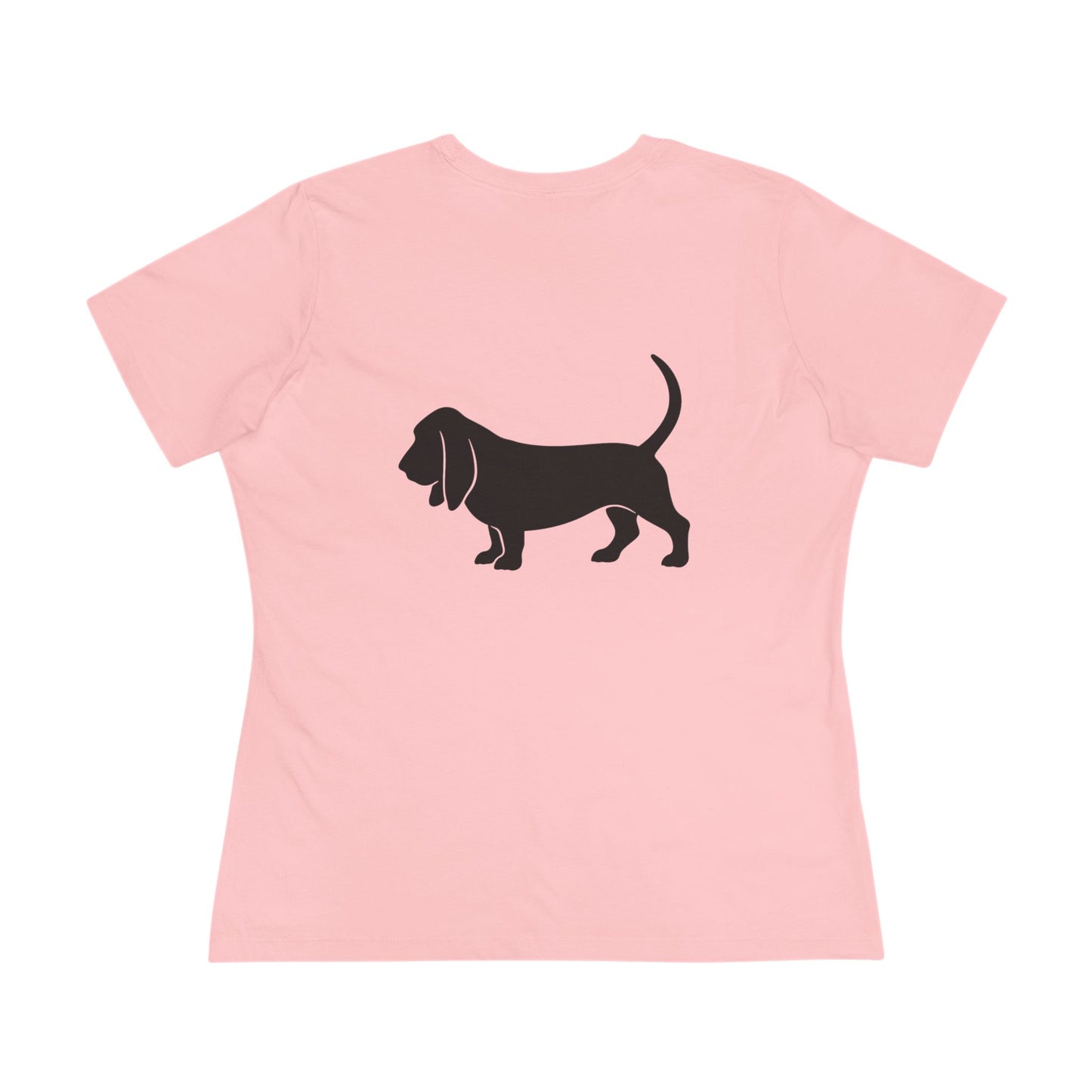 Basset Hound Silhouette Women's Short Sleeve Crewneck Tee