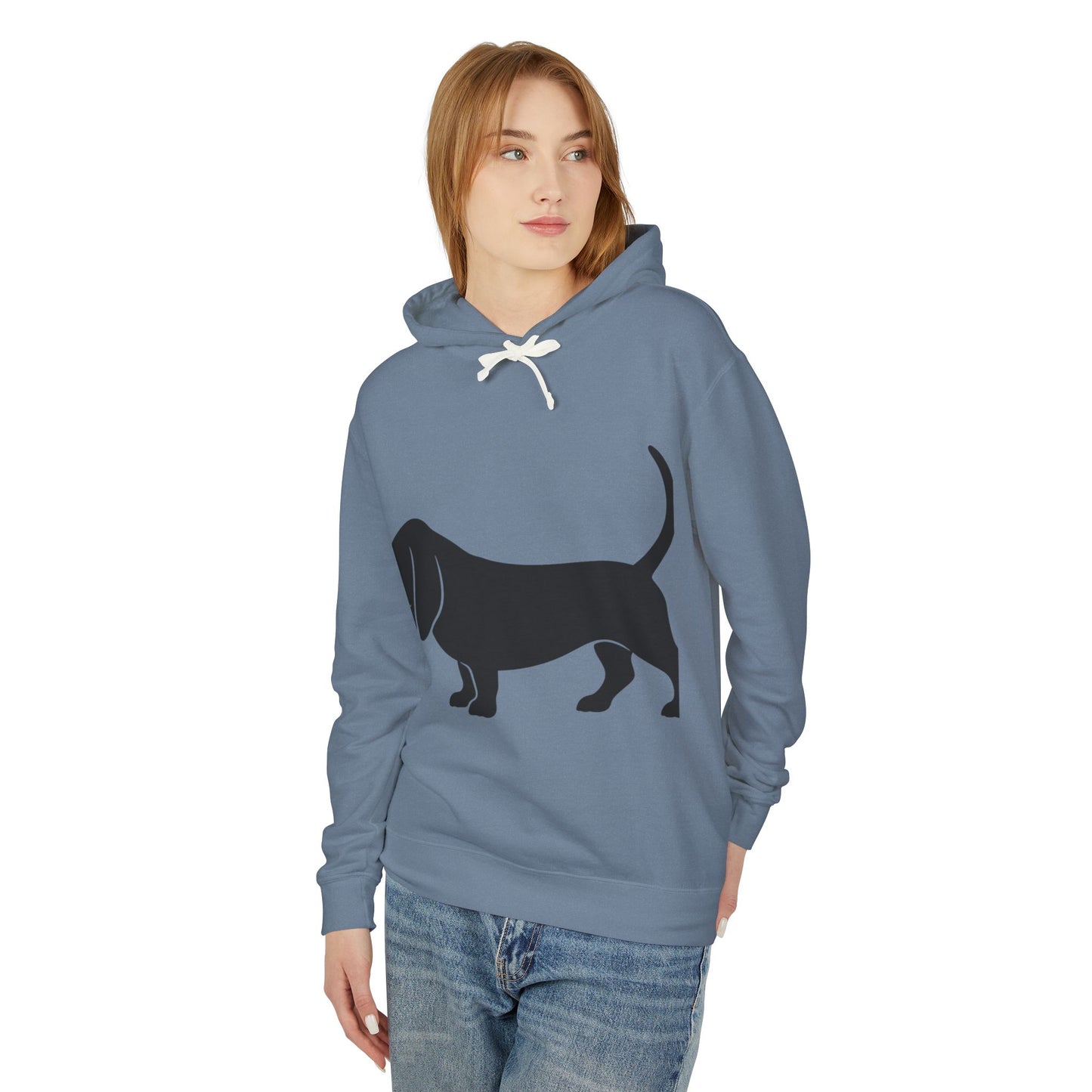 Basset Hound Silhouette Unisex Lightweight Hoodie