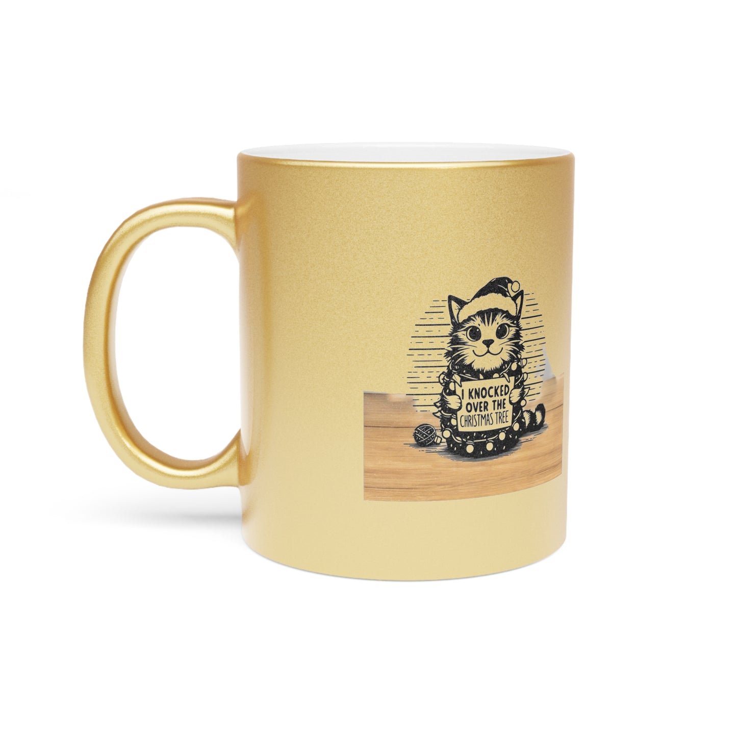 Naughty Cat Metallic Coffee Mug
