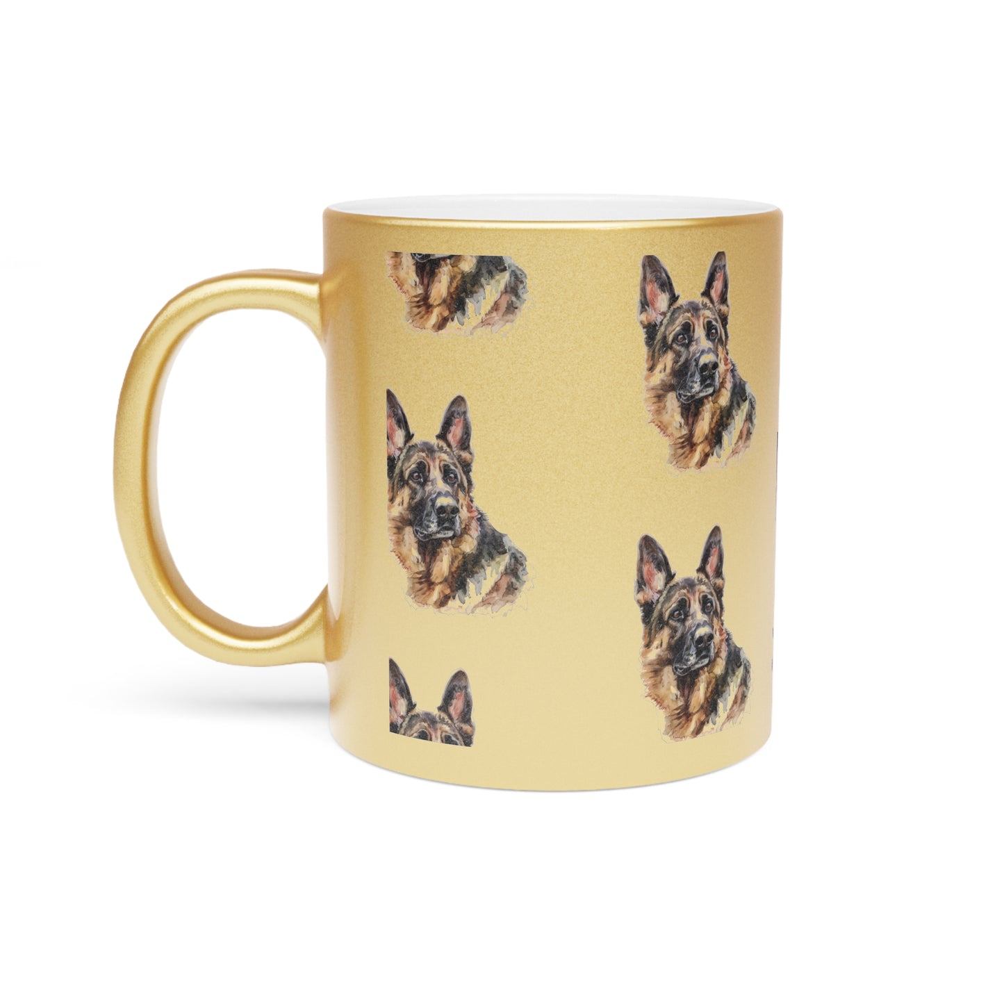 German Shepherd Head Metallic Coffee Mug