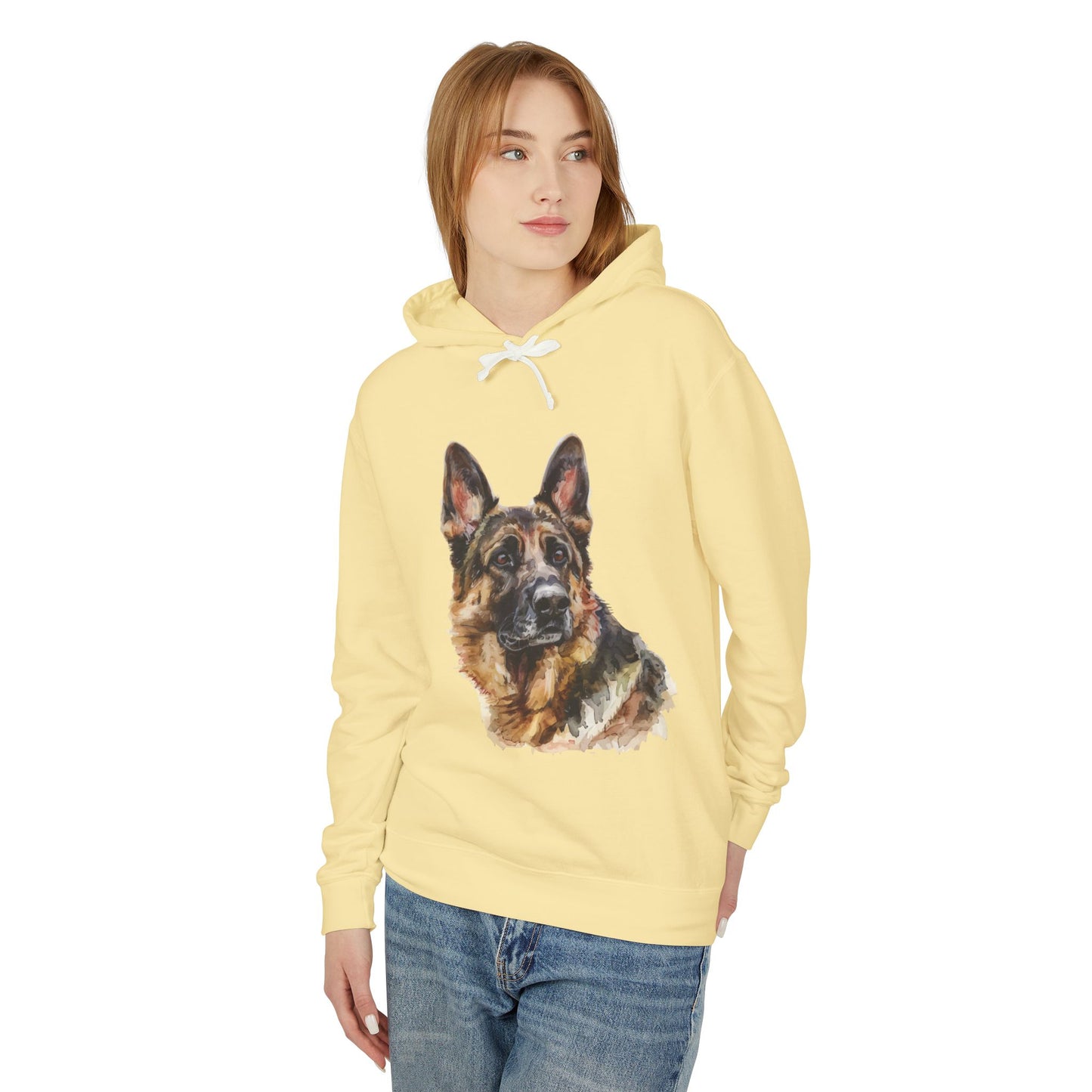 German Shepherd Head Unisex Lightweight Hoodie