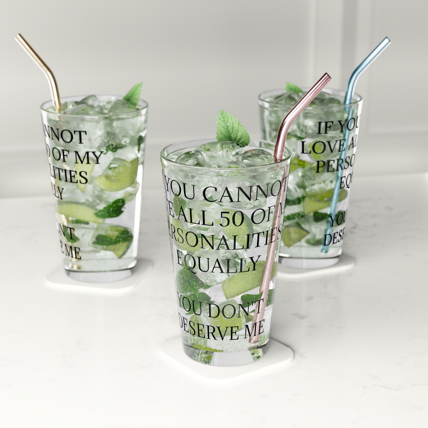 50 Personalities Drinking Glass