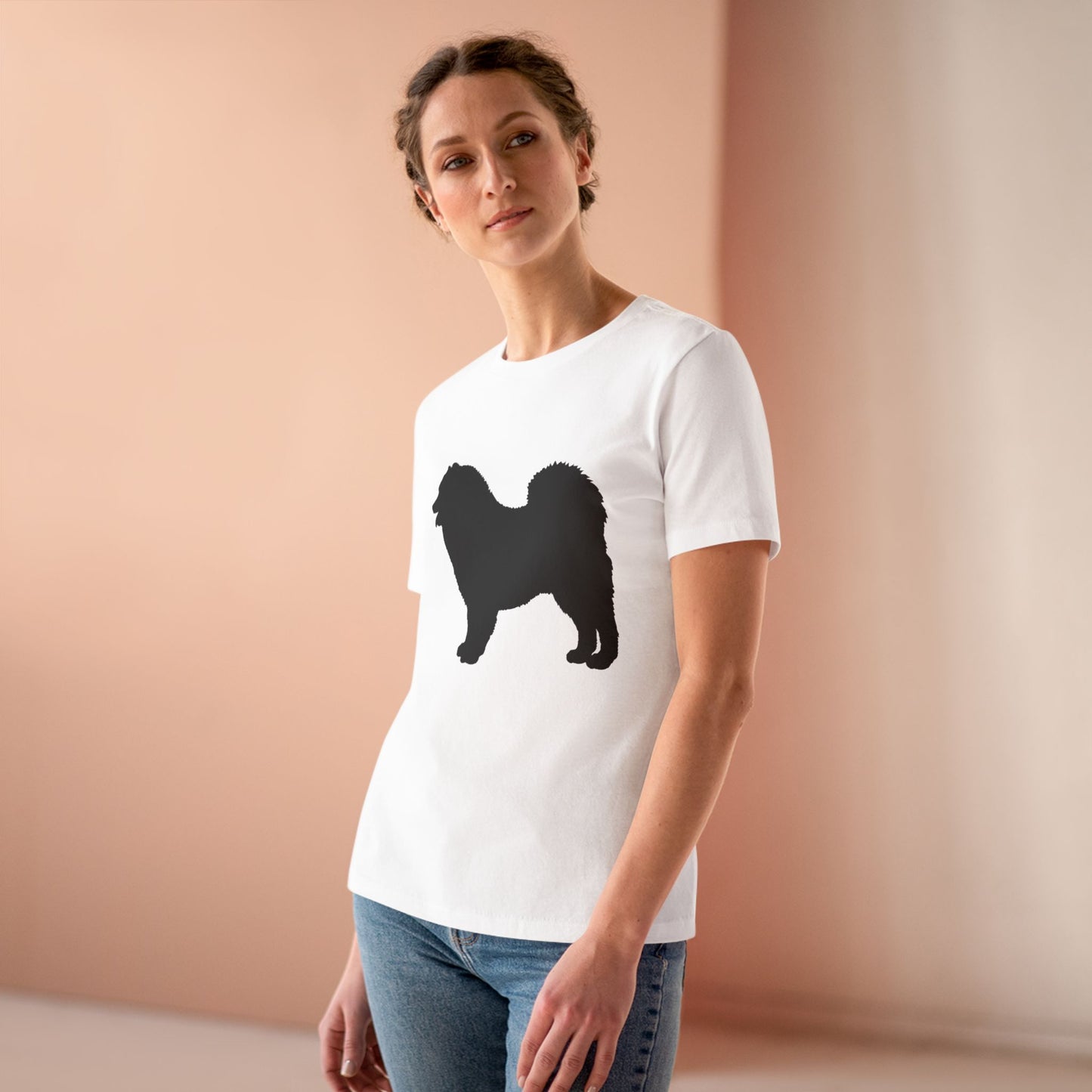 Samoyed Silhouette Women's Short Sleeve Crewneck Tee