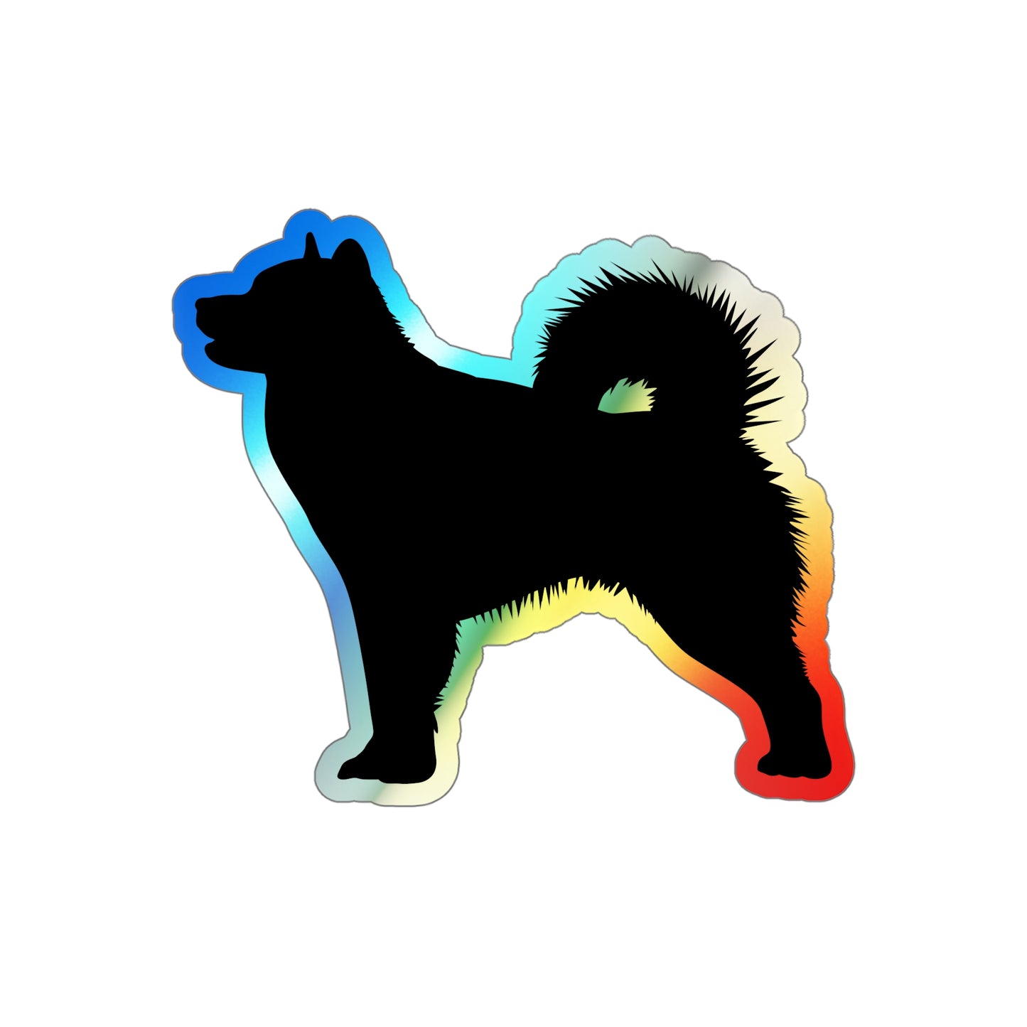 Malamute Silhouette Holographic Sticker