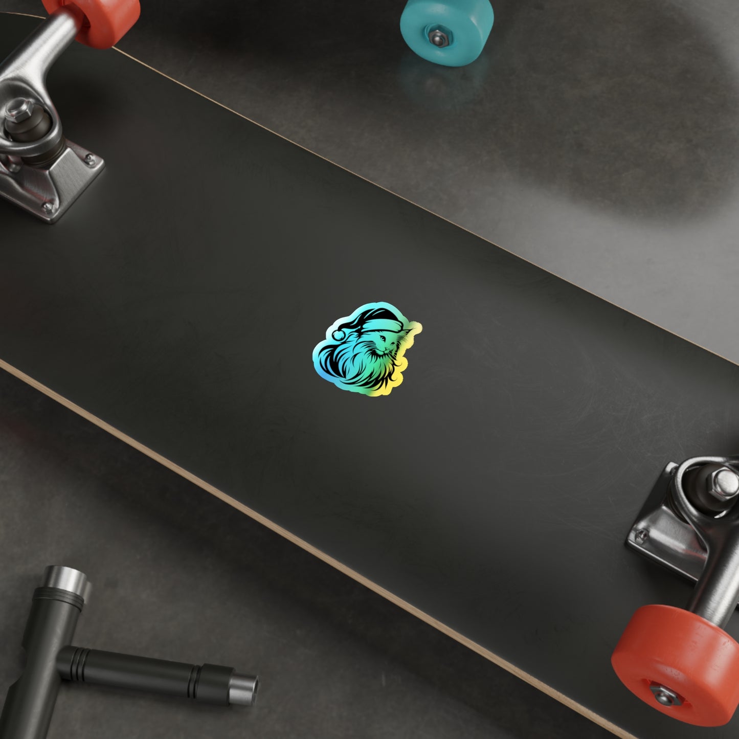 Santa Paws Cat Holographic Sticker