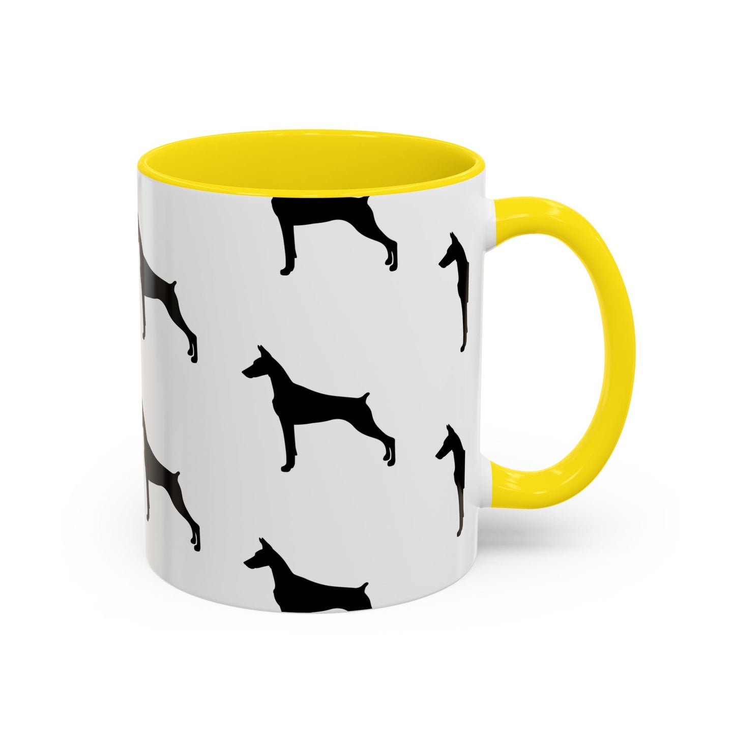 Doberman Silhouette 2-Tone Coffee Mug