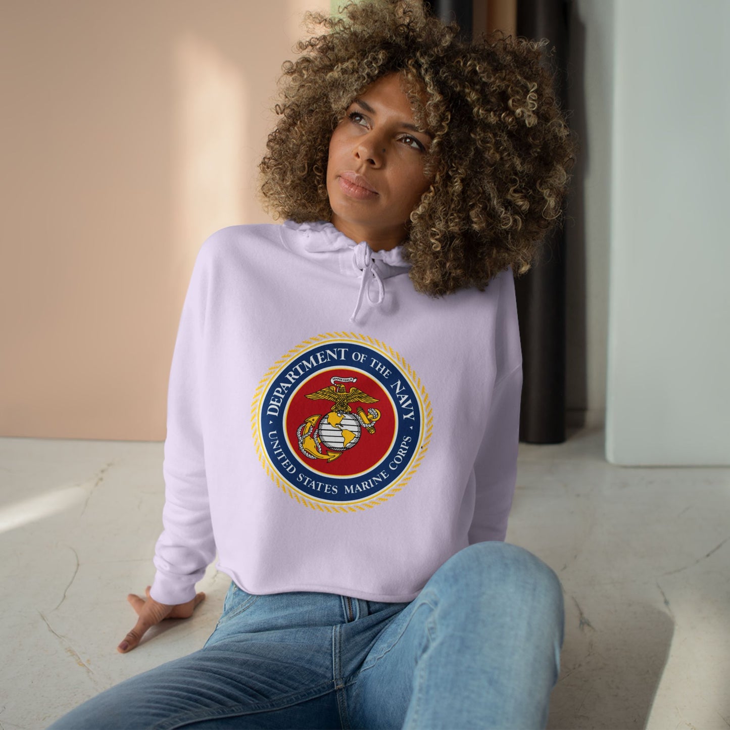 US Marine Corps Women's Crop Hoodie