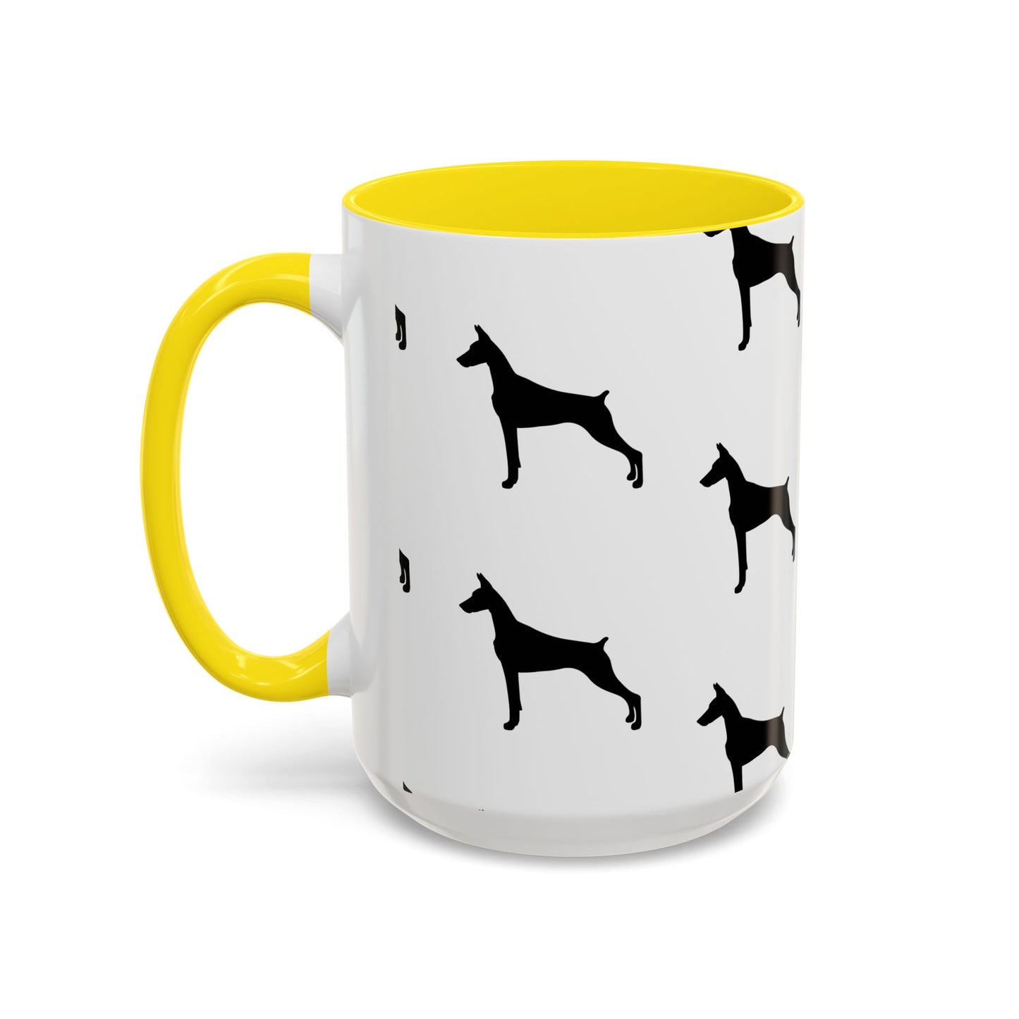Doberman Silhouette 2-Tone Coffee Mug