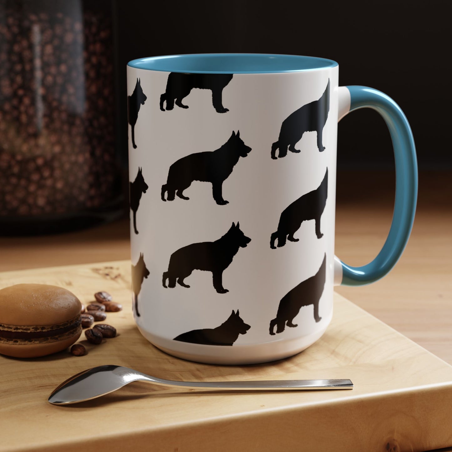 German Shepherd Silhouette 2-Tone Coffee Mug
