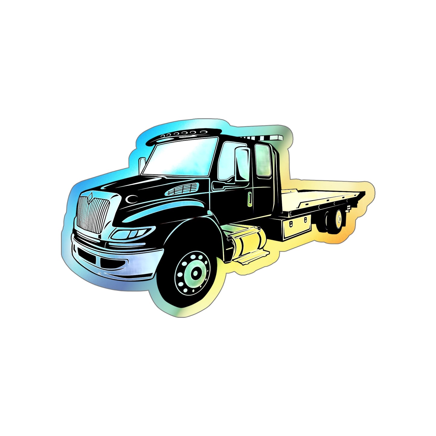 Flatbed Tow Truck Holographic Sticker