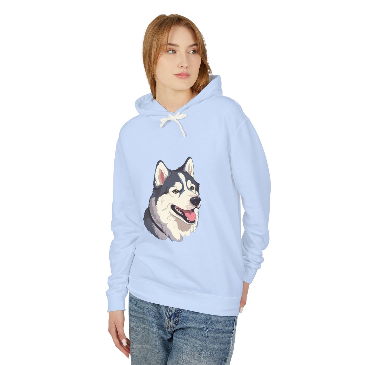 Malamute Head Unisex Lightweight Hoodie