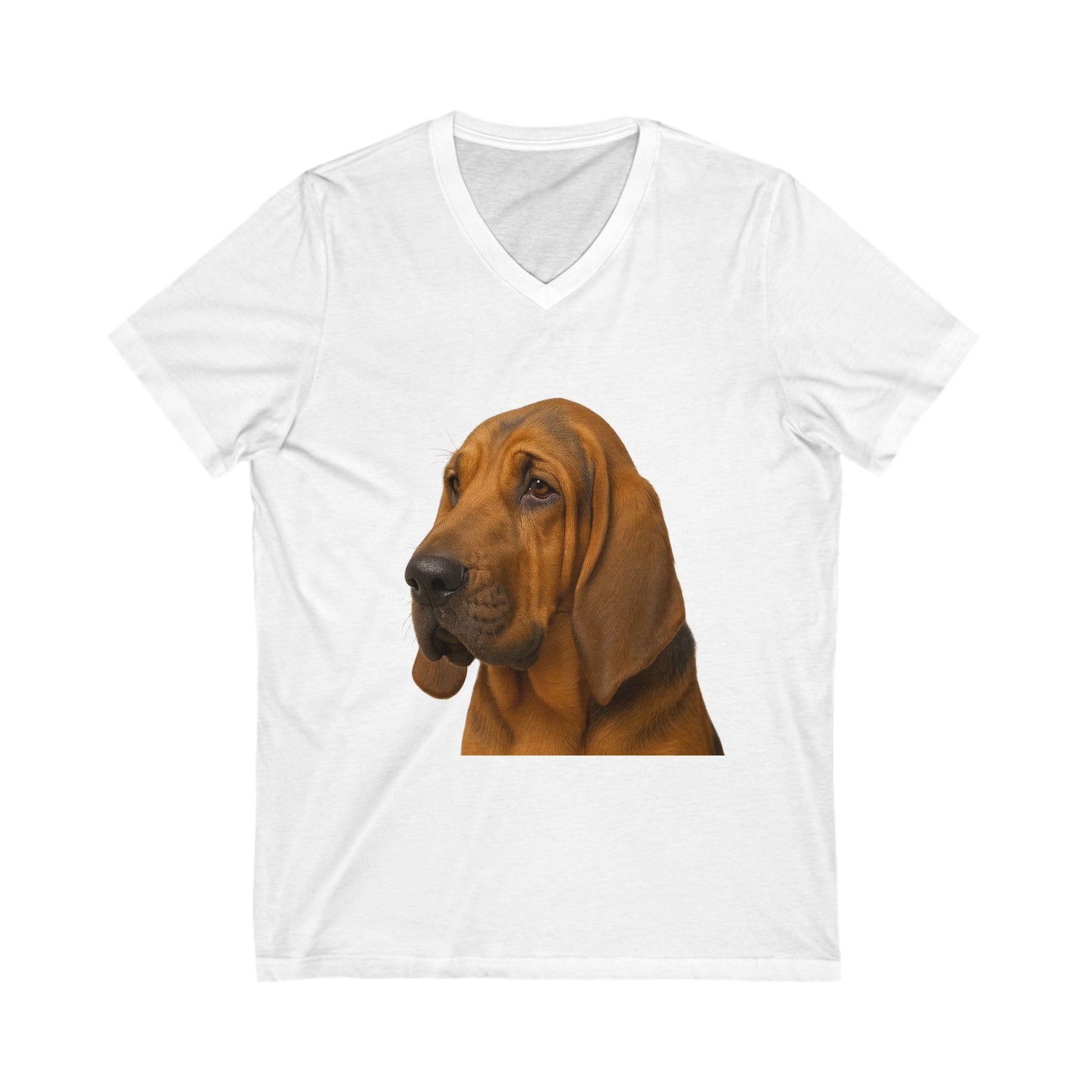 Bloodhound Head Unisex Short Sleeve V-Neck Tee