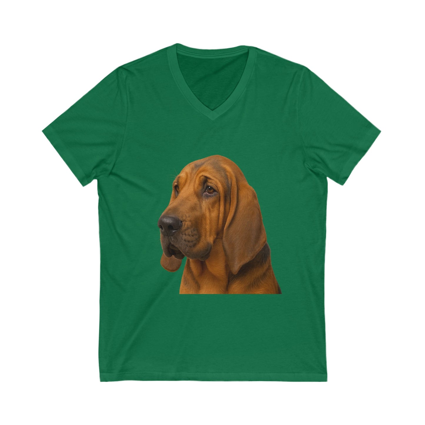 Bloodhound Head Unisex Short Sleeve V-Neck Tee