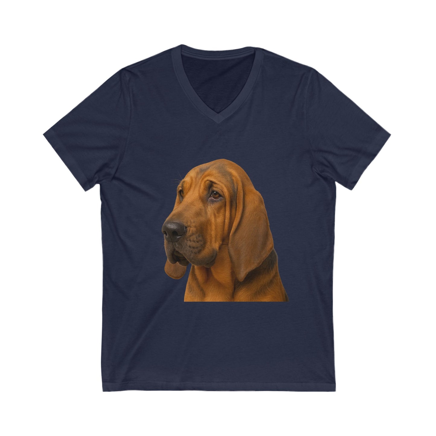 Bloodhound Head Unisex Short Sleeve V-Neck Tee