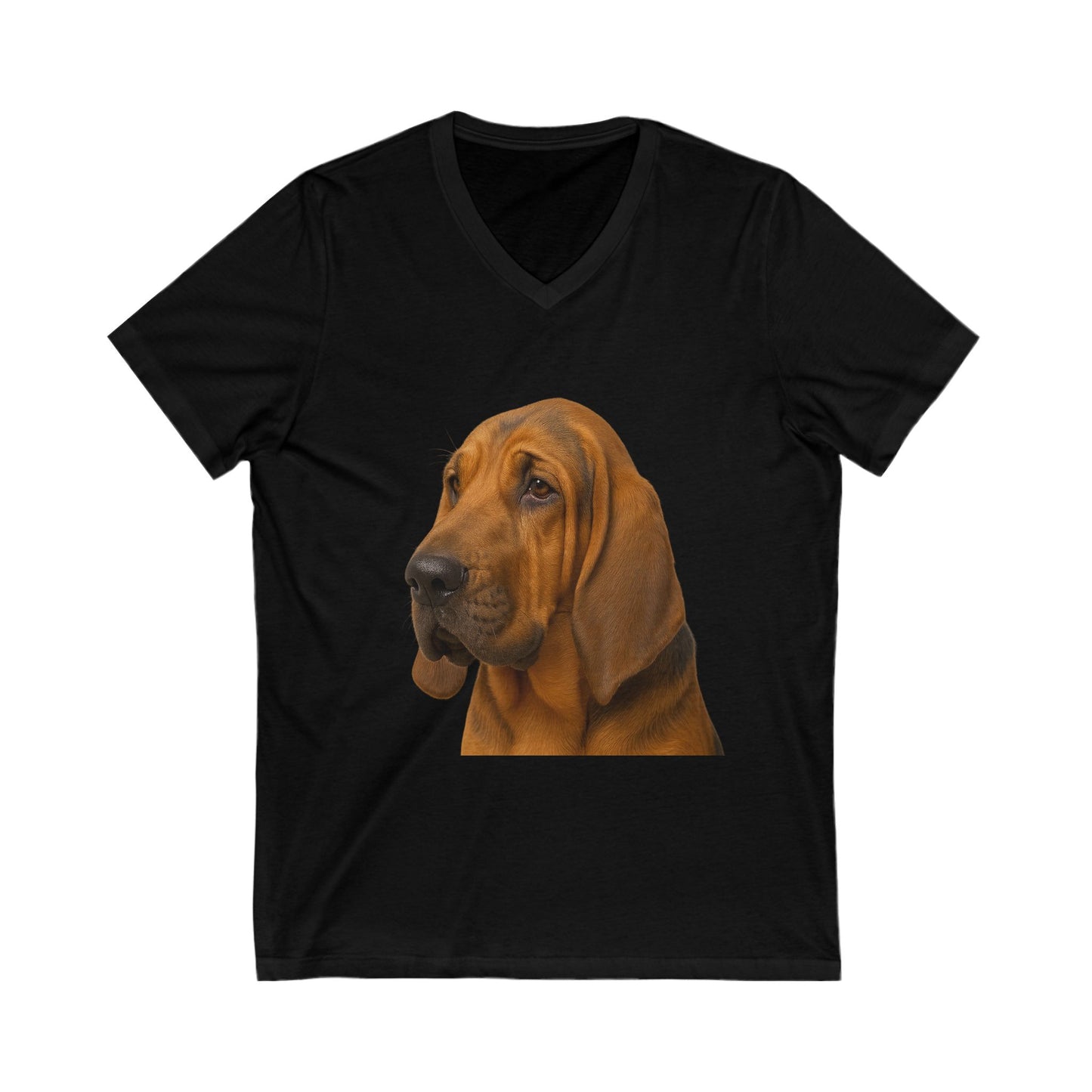 Bloodhound Head Unisex Short Sleeve V-Neck Tee