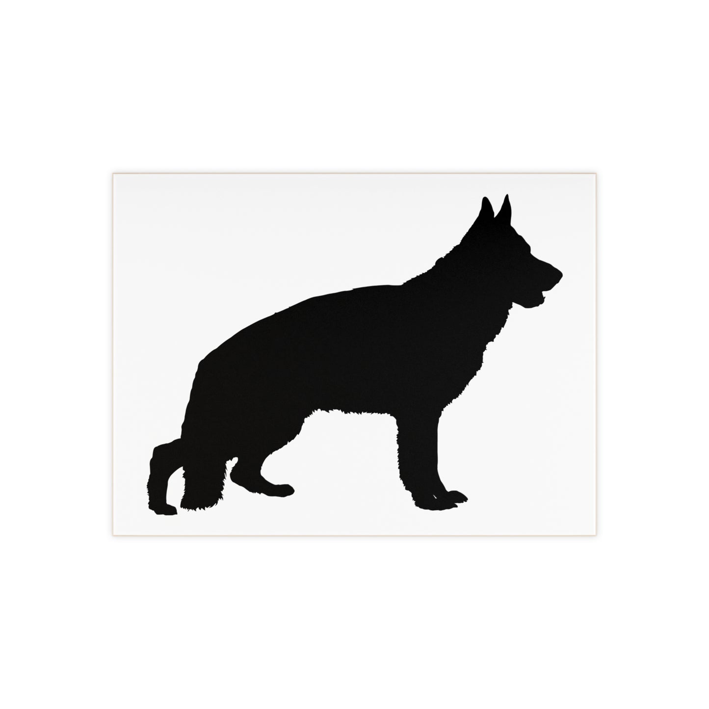 German Shepherd Silhouette Ceramic Photo Tile