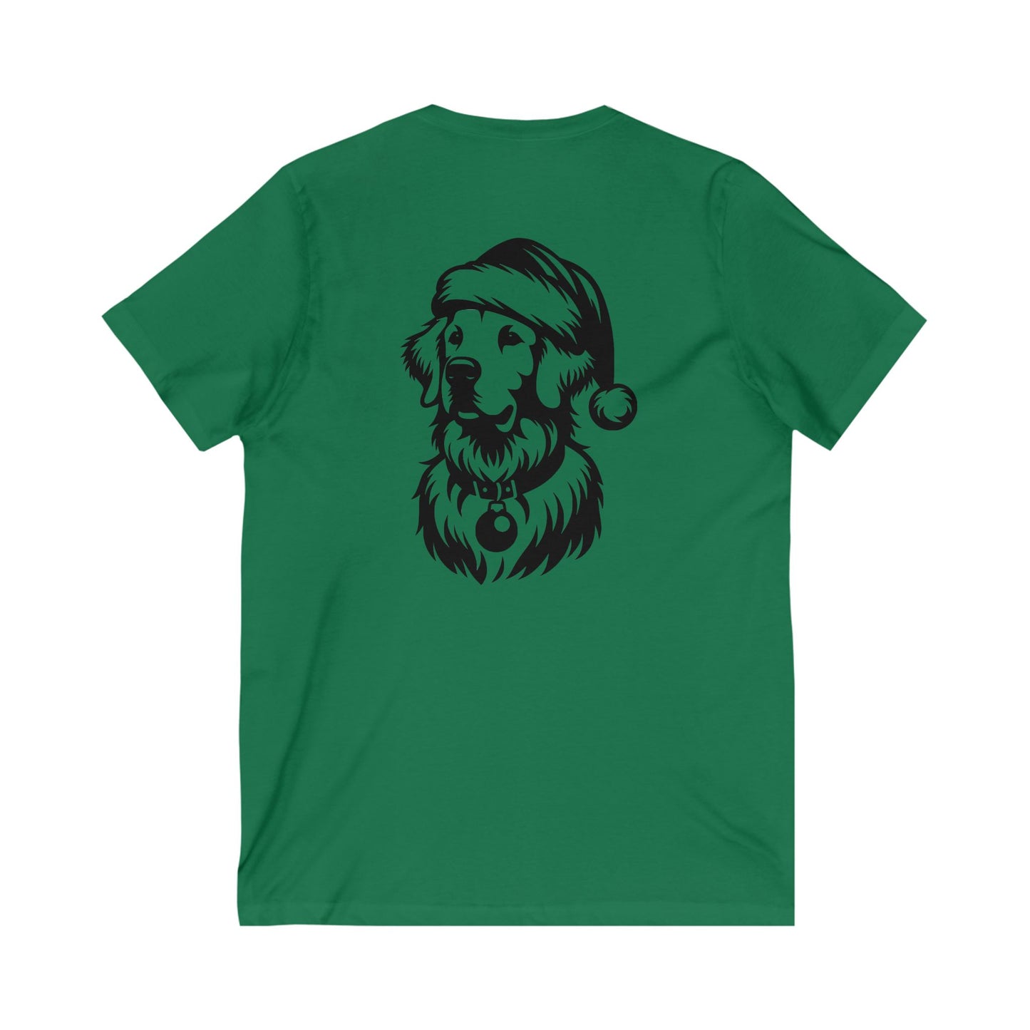 Santa Paws Golden Unisex Short Sleeve V-Neck Tee