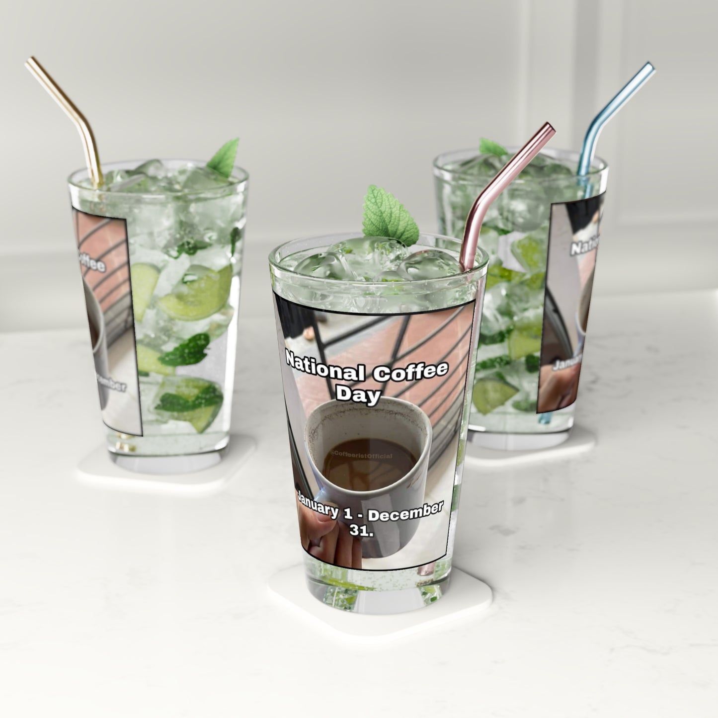 National Coffee Day Drinking Glass