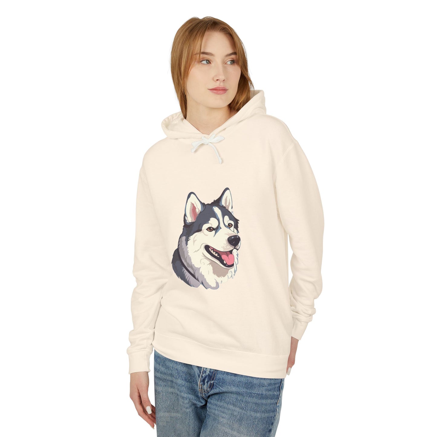 Malamute Head Unisex Lightweight Hoodie