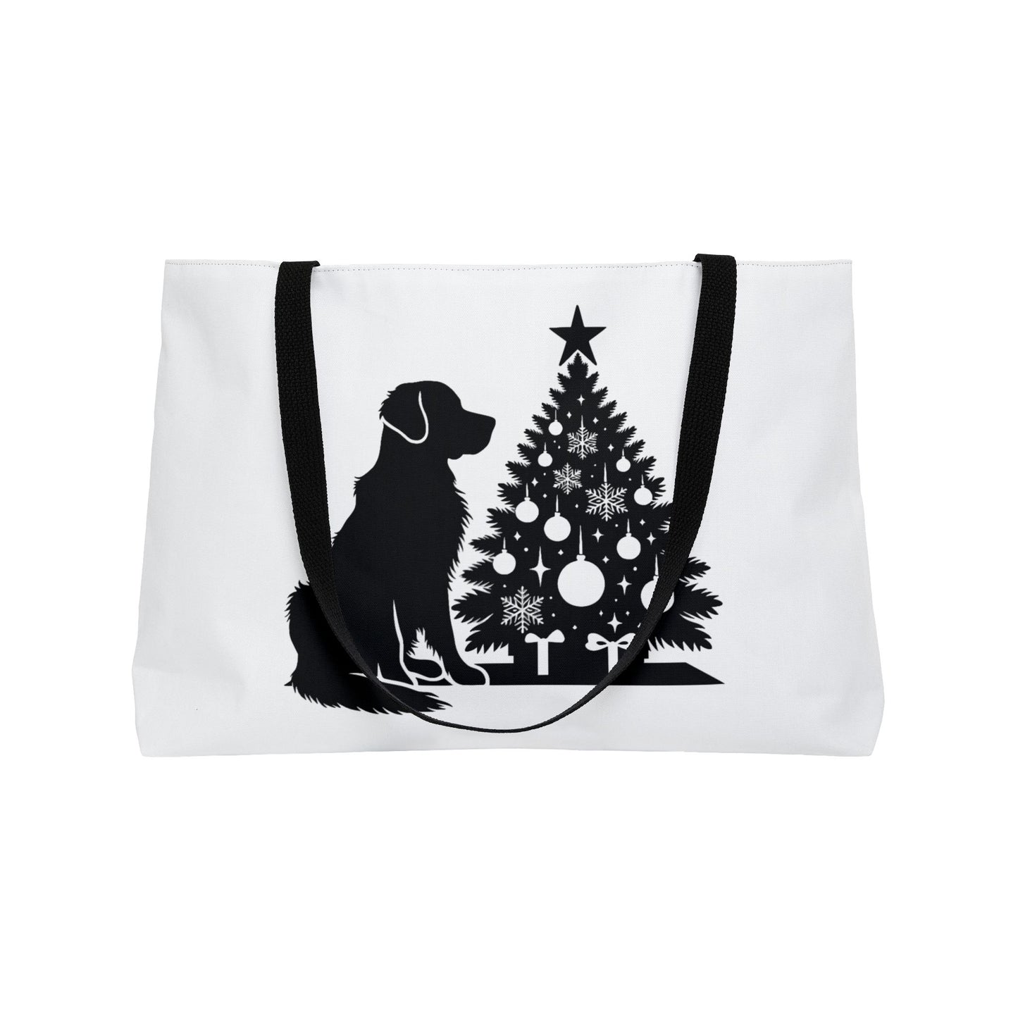 Golden Christmas Tree Weekender Tote Bag